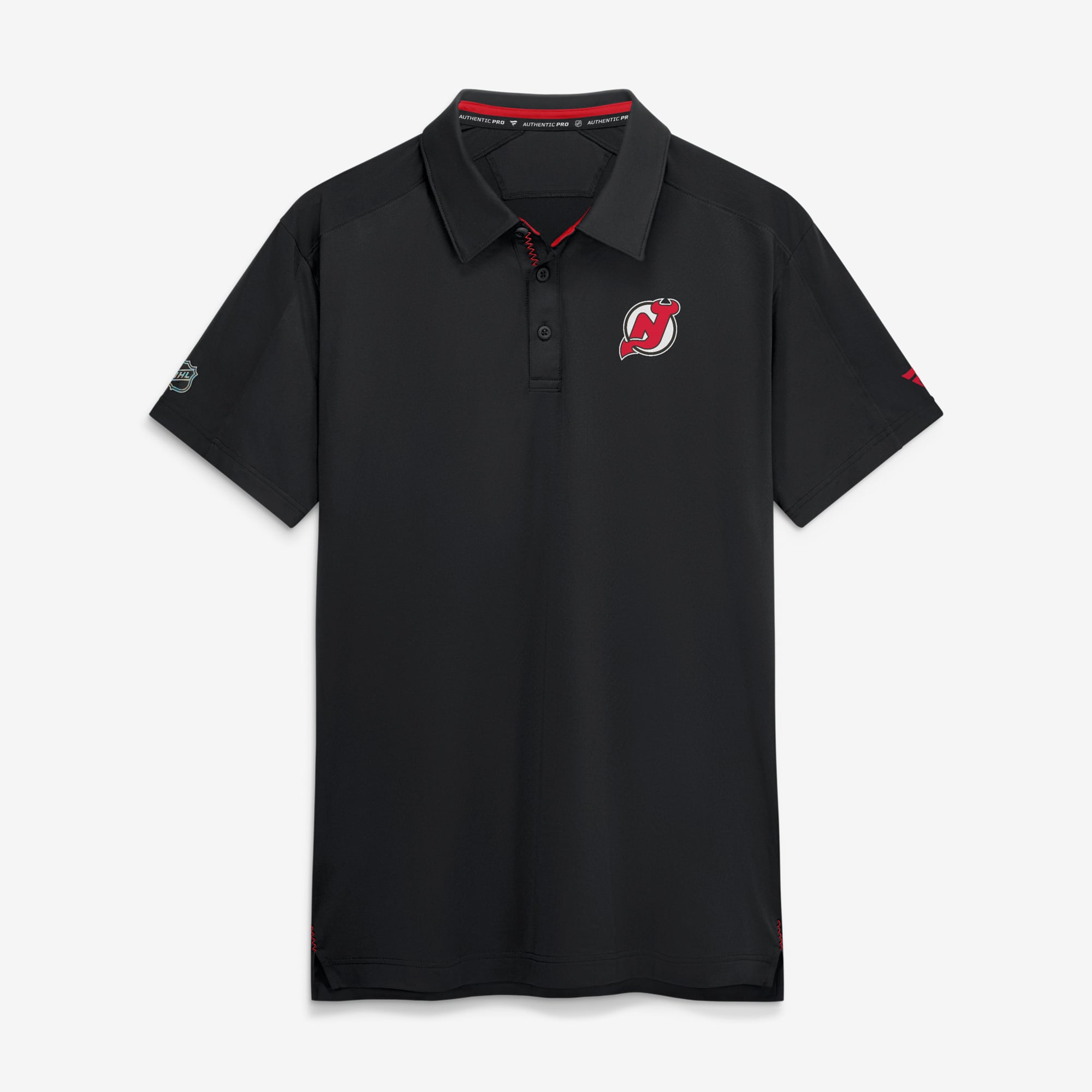 Men's Fanatics Black New Jersey Devils Authentic Pro Rink Polo