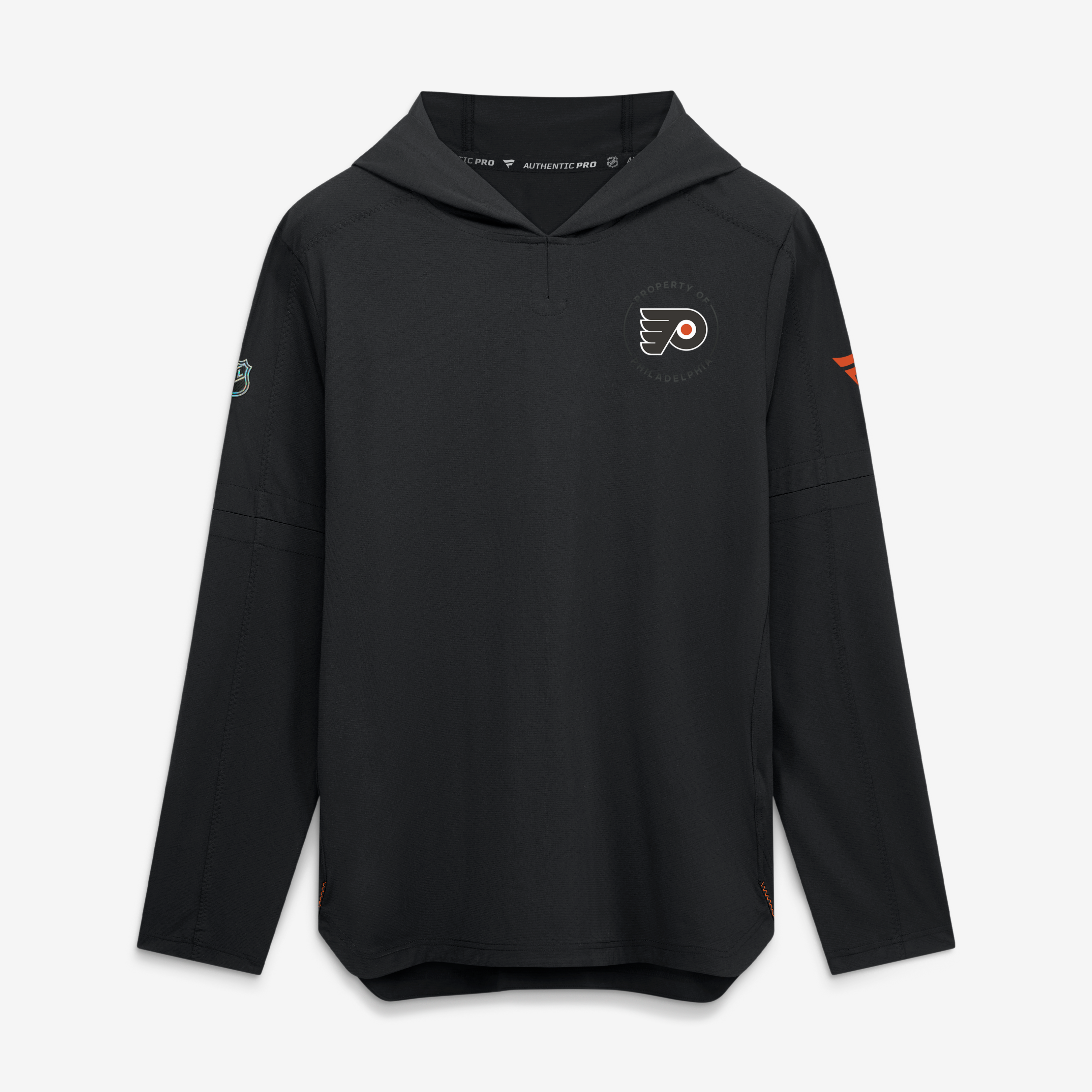 Men's Fanatics Black Philadelphia Flyers Authentic Pro Train Lightweight Hoodie