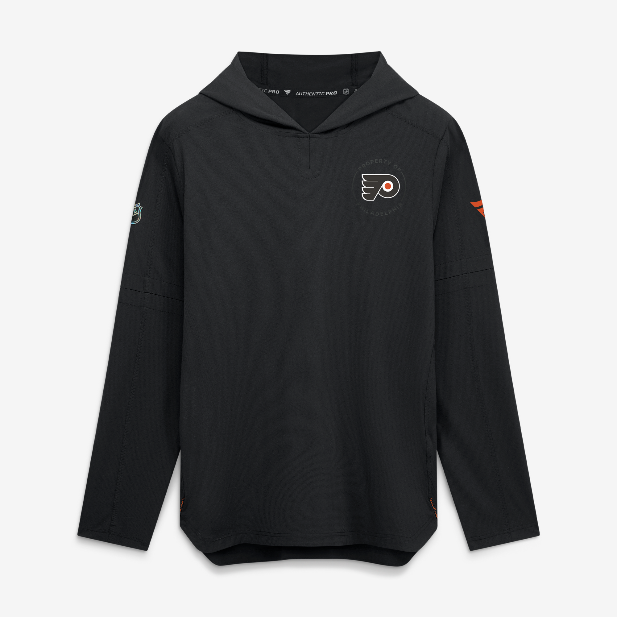 Men's Fanatics Black Philadelphia Flyers Authentic Pro Train Lightweight Hoodie