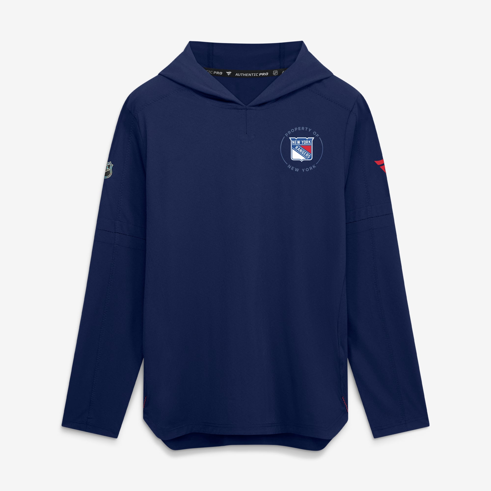 Men's Fanatics Navy New York Rangers Authentic Pro Train Lightweight Hoodie