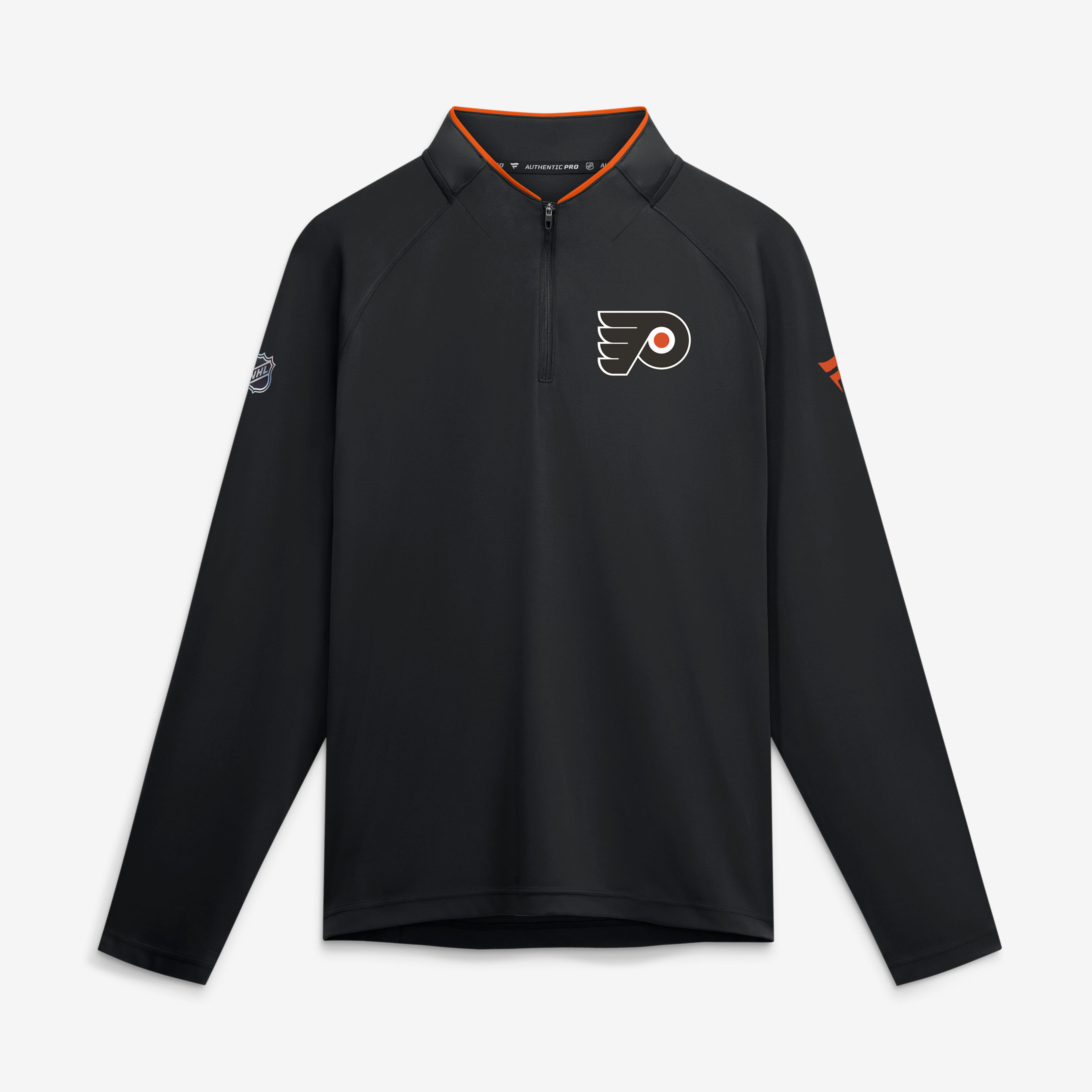 Men's Fanatics Black Philadelphia Flyers Authentic Pro Rink Lightweight Quarter-Zip Pullover