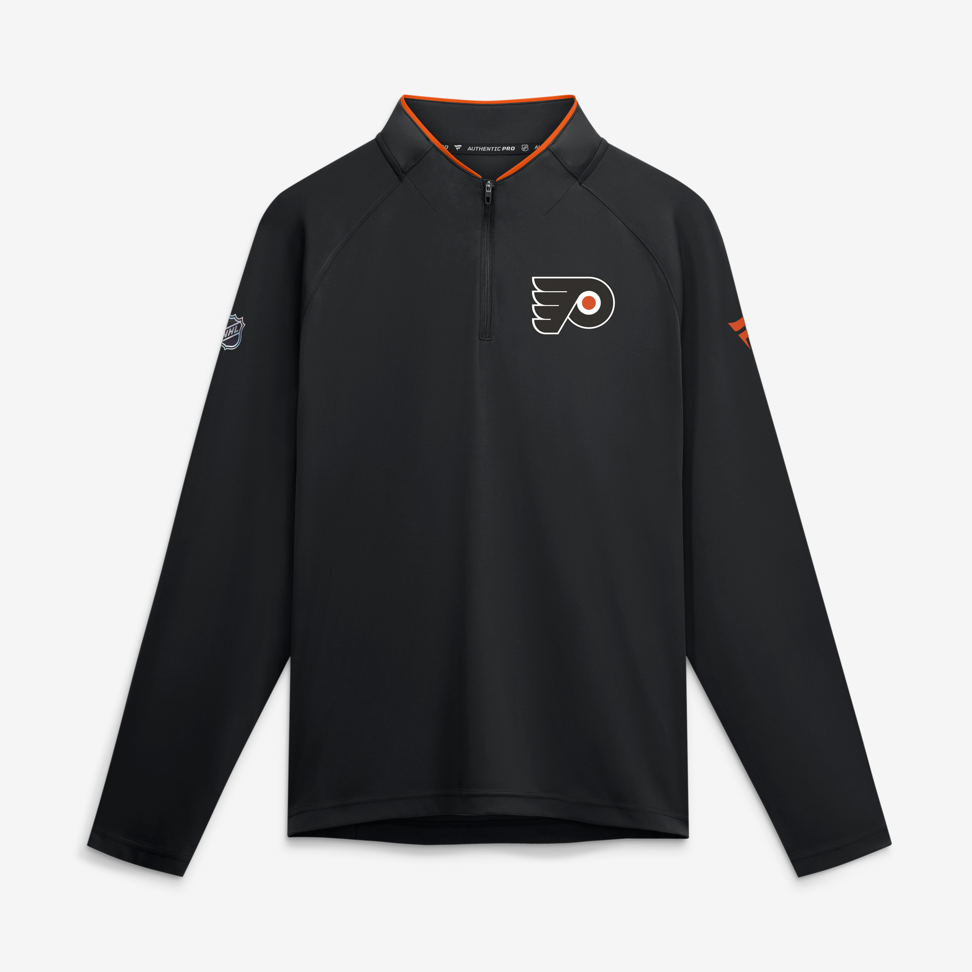 Men's Fanatics Black Philadelphia Flyers Authentic Pro Rink Lightweight Quarter-Zip Pullover