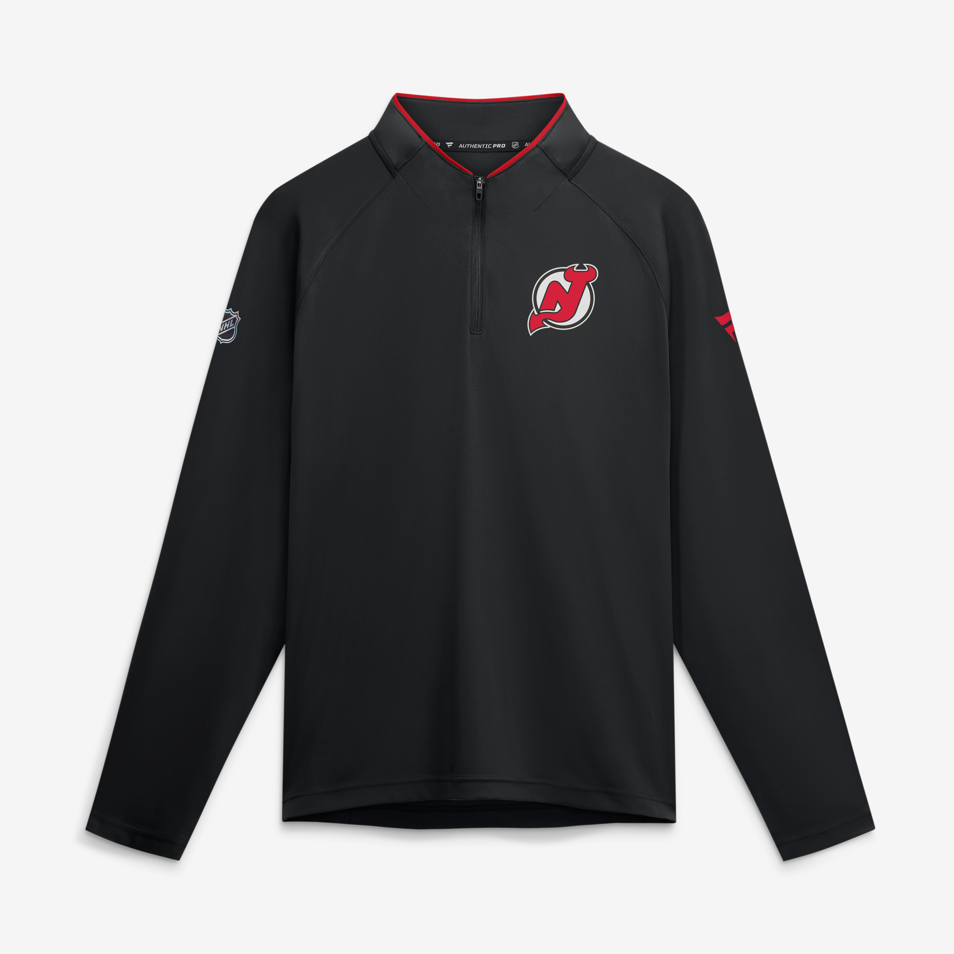 Men's Fanatics Black New Jersey Devils Authentic Pro Rink Lightweight Quarter-Zip Pullover