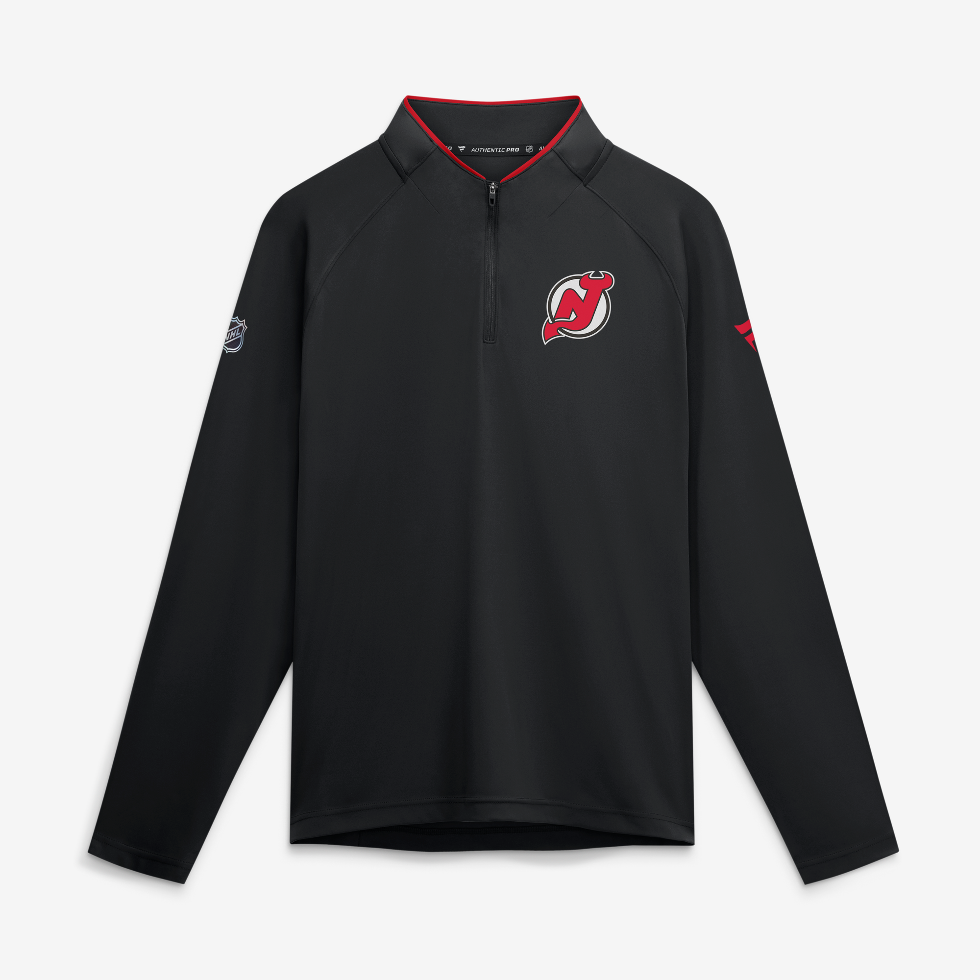Men's Fanatics Black New Jersey Devils Authentic Pro Rink Lightweight Quarter-Zip Pullover