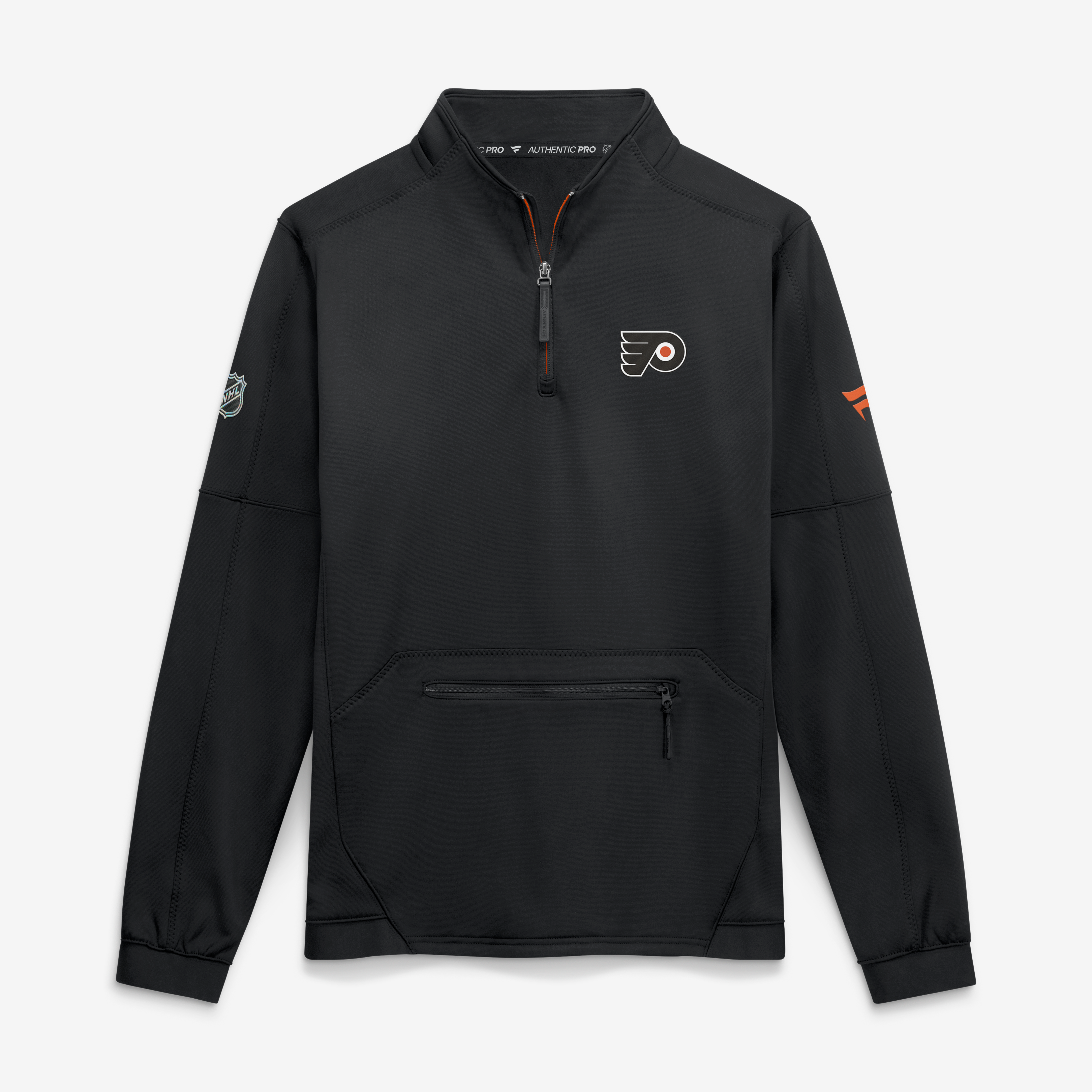 Men's Fanatics Black Philadelphia Flyers Authentic Pro Rink Fleece Quarter-Zip Pullover