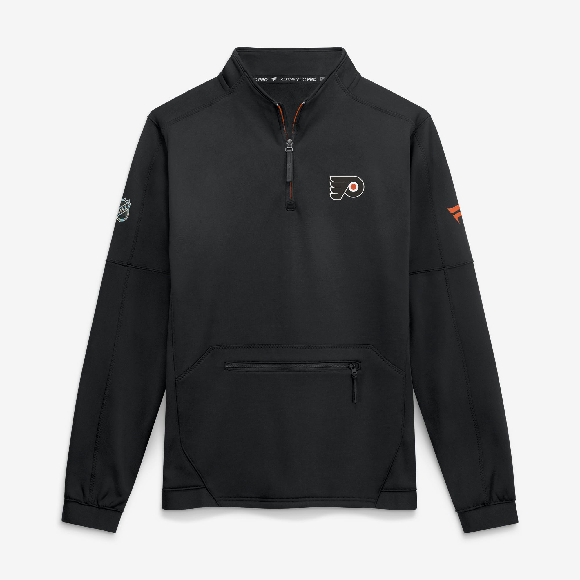 Men's Fanatics Black Philadelphia Flyers Authentic Pro Rink Fleece Quarter-Zip Pullover