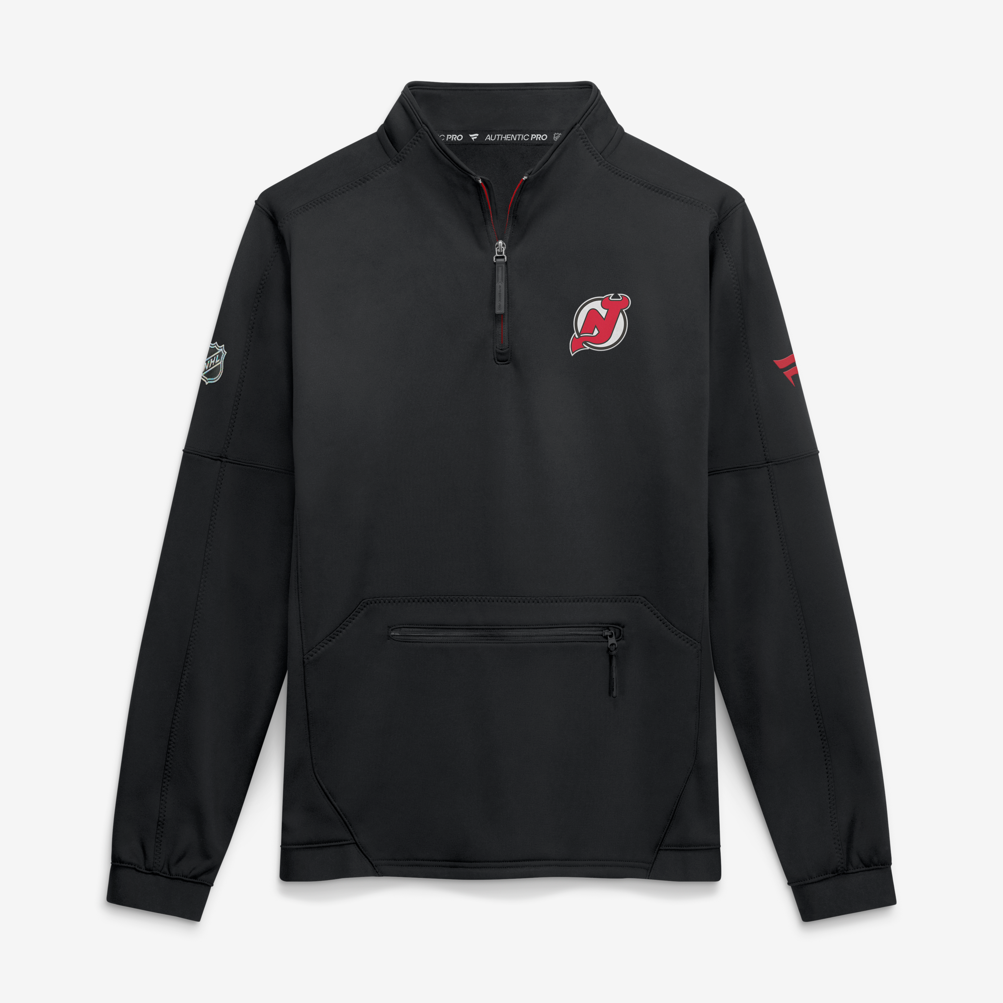 Men's Fanatics Black New Jersey Devils Authentic Pro Rink Fleece Quarter-Zip Pullover