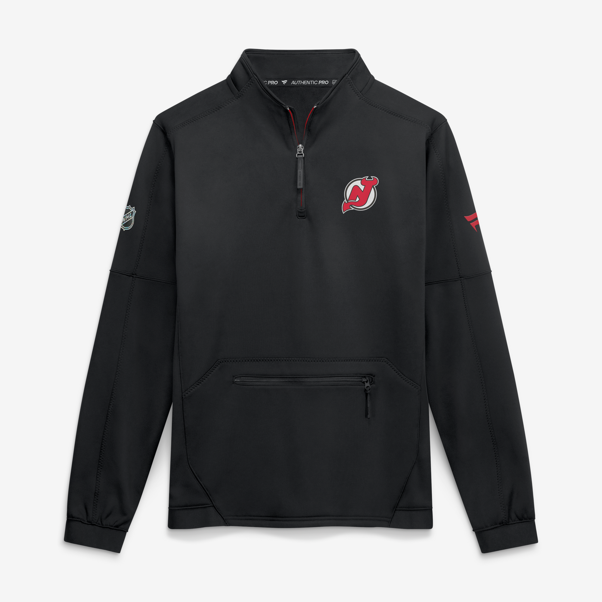Men's Fanatics Black New Jersey Devils Authentic Pro Rink Fleece Quarter-Zip Pullover