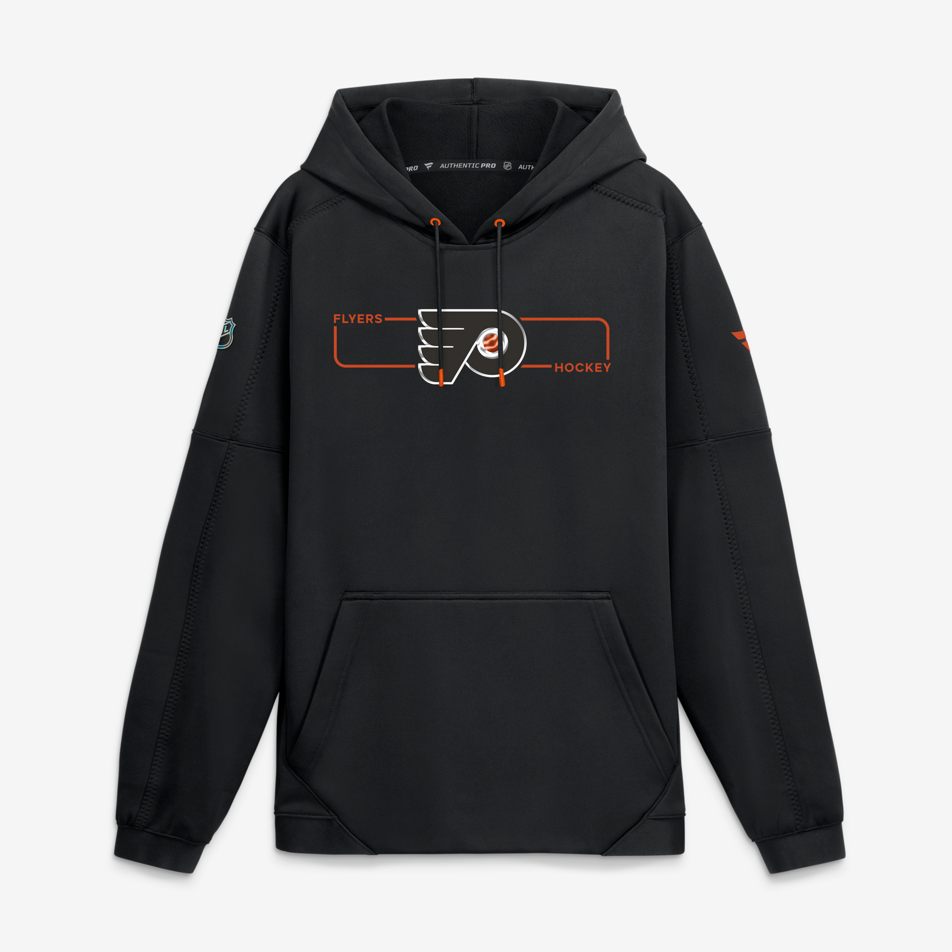 Men's Fanatics Black Philadelphia Flyers Authentic Pro Rink Fleece Pullover Hoodie