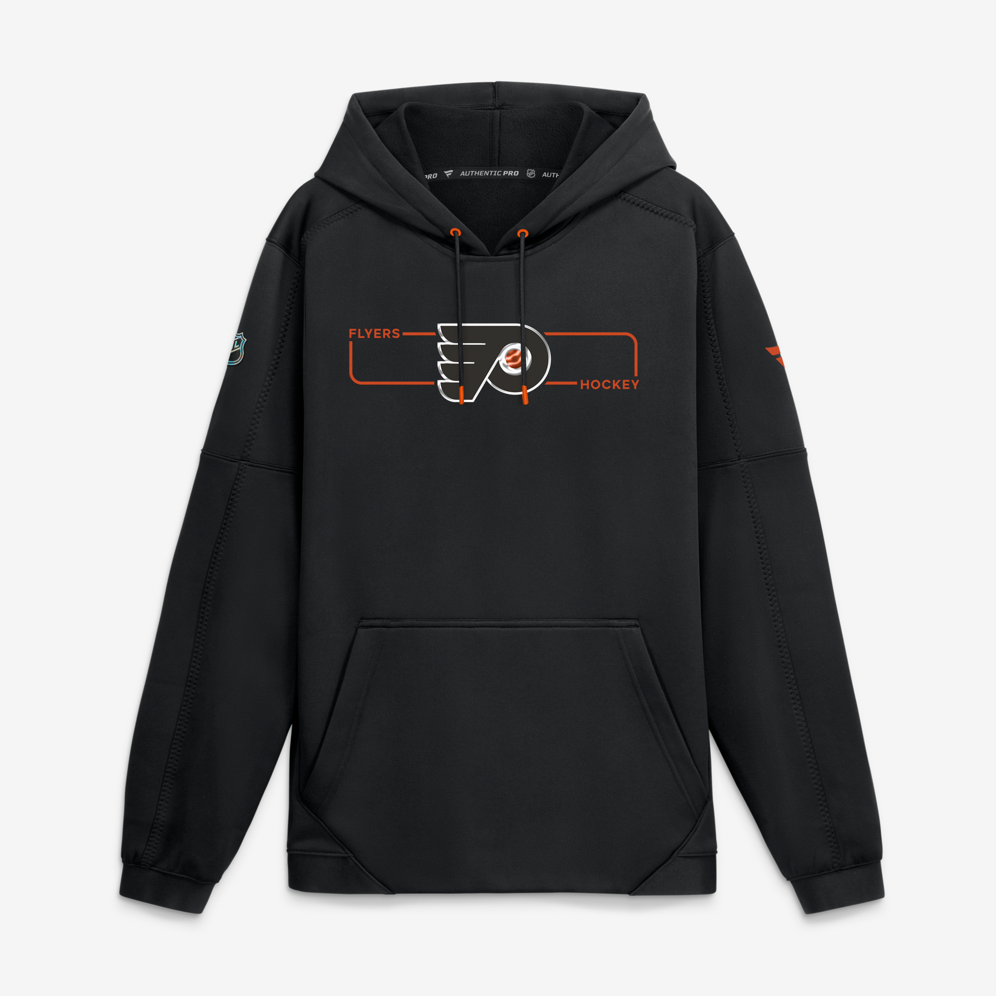Men's Fanatics Black Philadelphia Flyers Authentic Pro Rink Fleece Pullover Hoodie