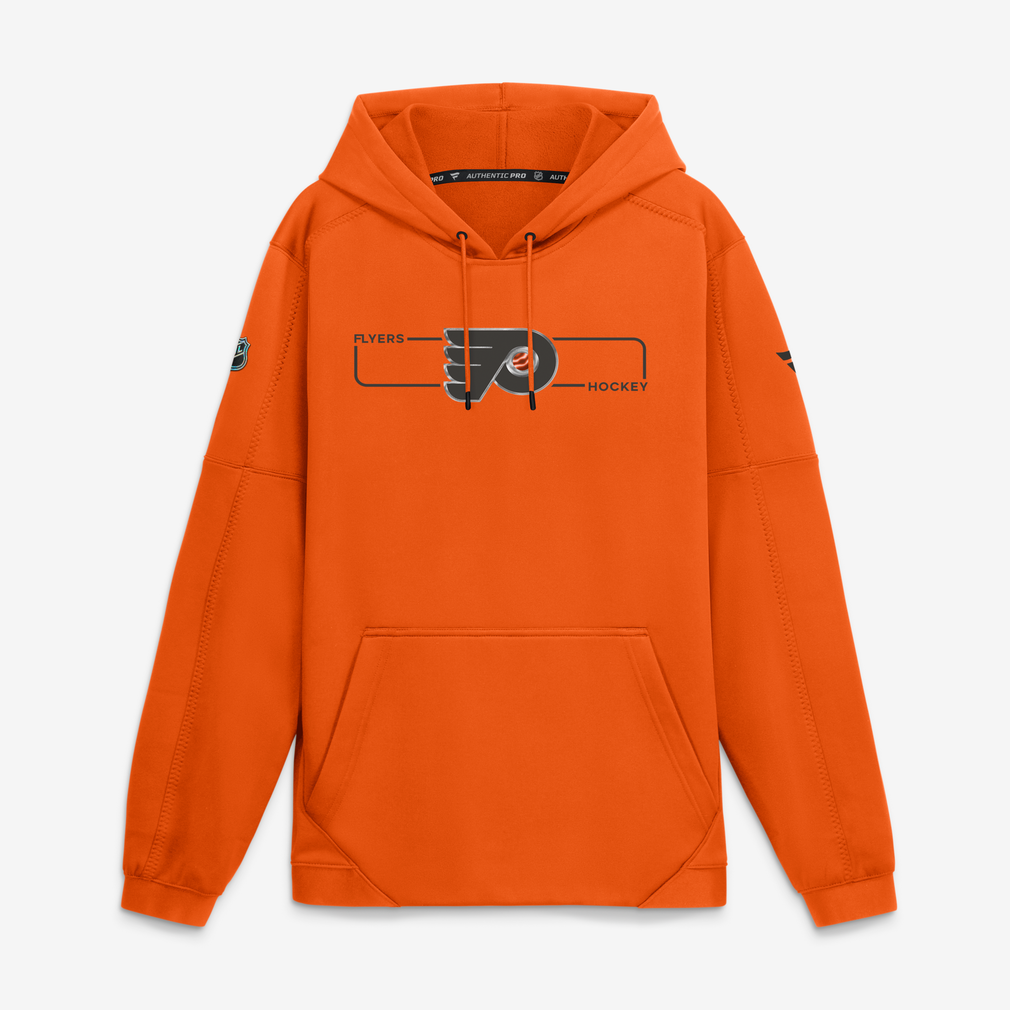 Men's Fanatics Orange Philadelphia Flyers Authentic Pro Rink Fleece Pullover Hoodie