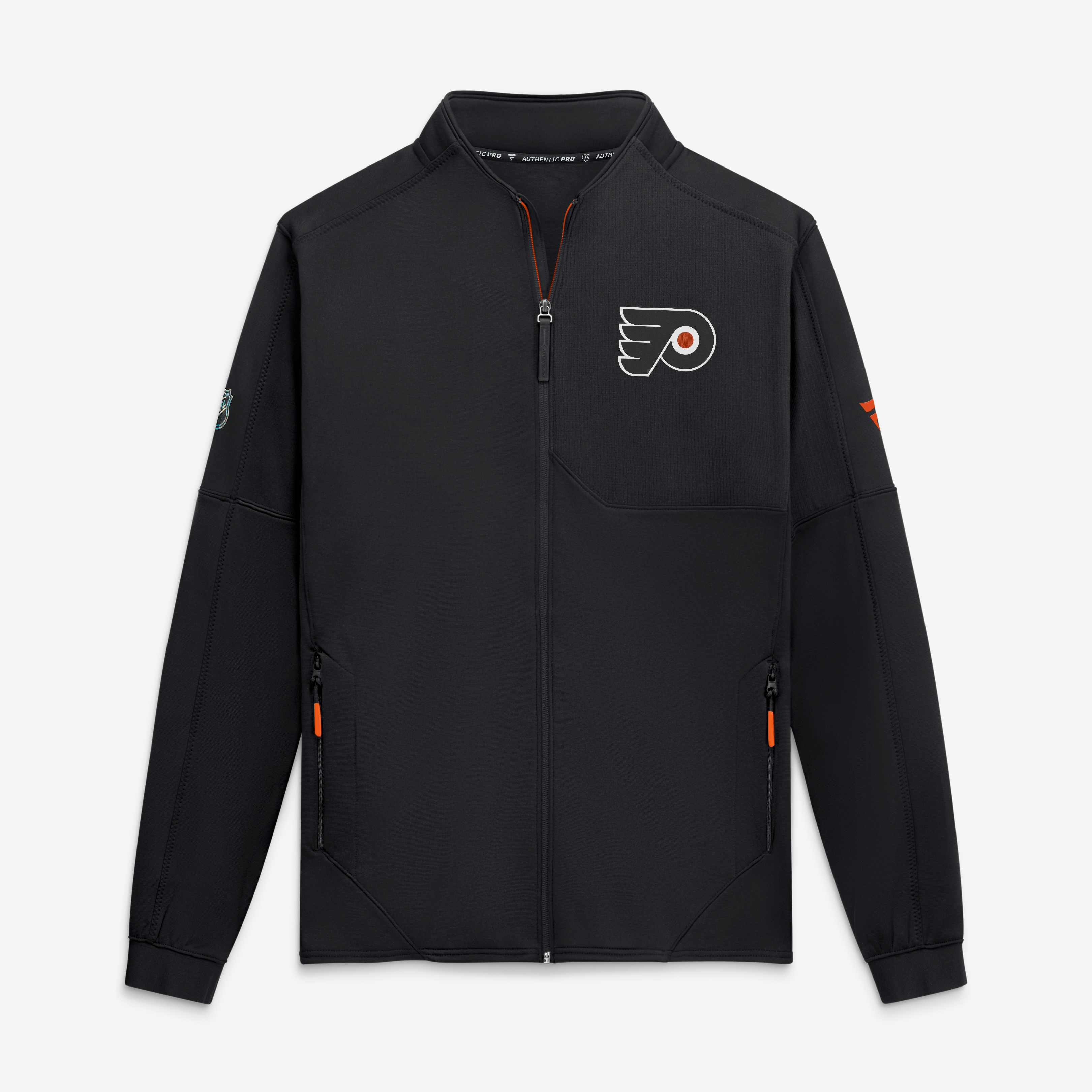 Men's Fanatics Black Philadelphia Flyers Authentic Pro Rink Fleece Full-Zip Jacket