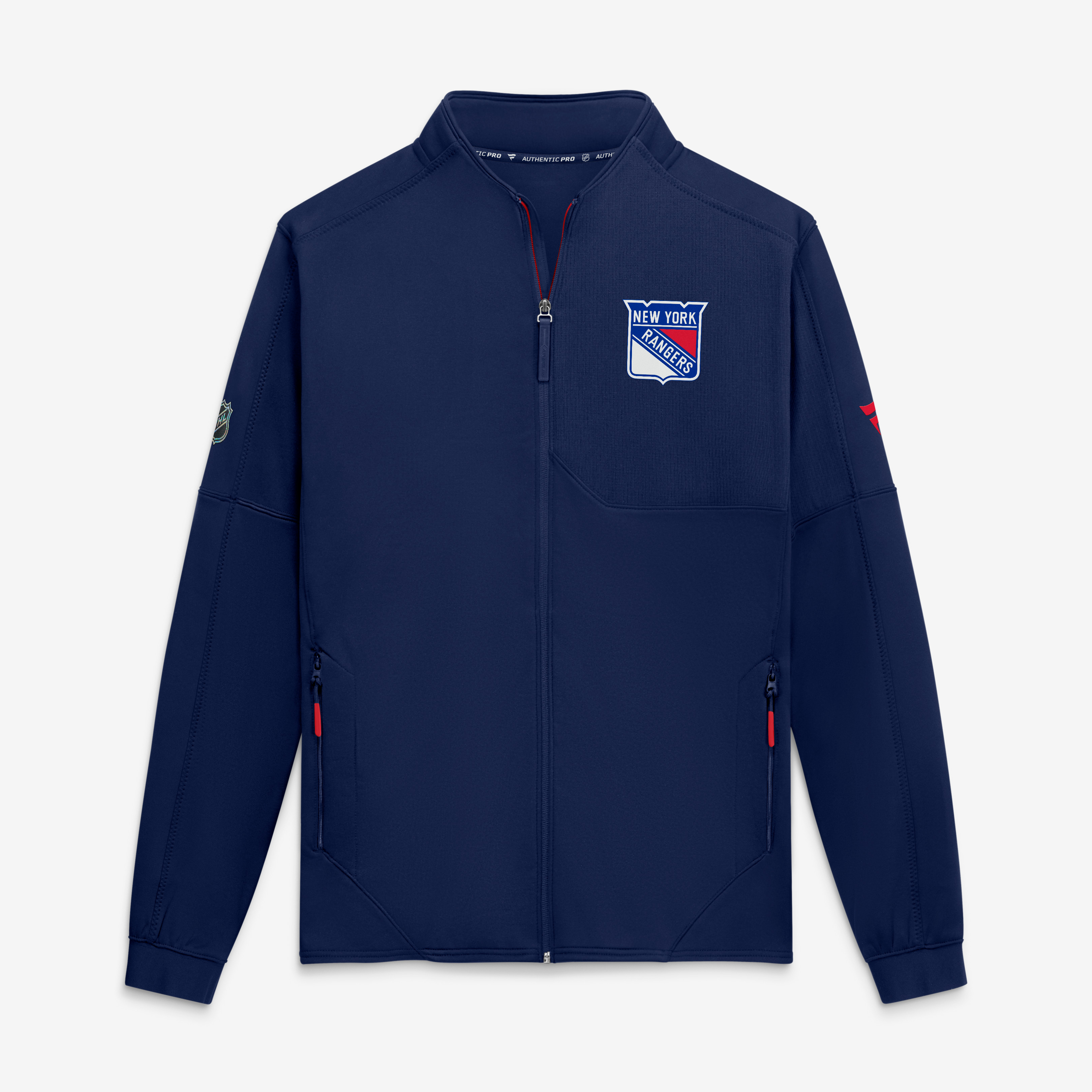 Men's Fanatics Navy New York Rangers Authentic Pro Rink Fleece Full-Zip Jacket