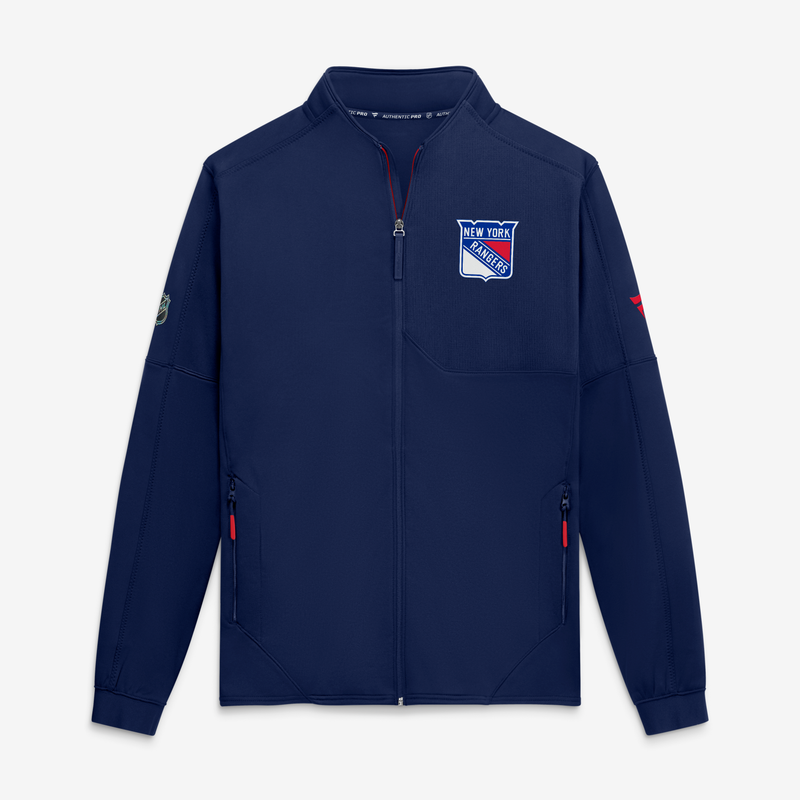 Men's Fanatics Navy New York Rangers Authentic Pro Rink Fleece Full-Zip Jacket