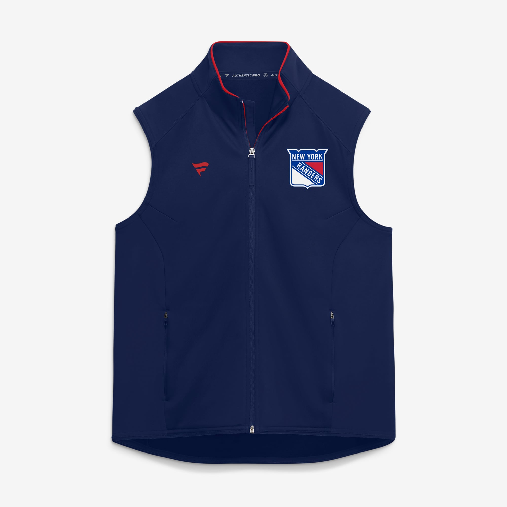 Men's Fanatics Navy New York Rangers Authentic Pro Rink Full-Zip Vest