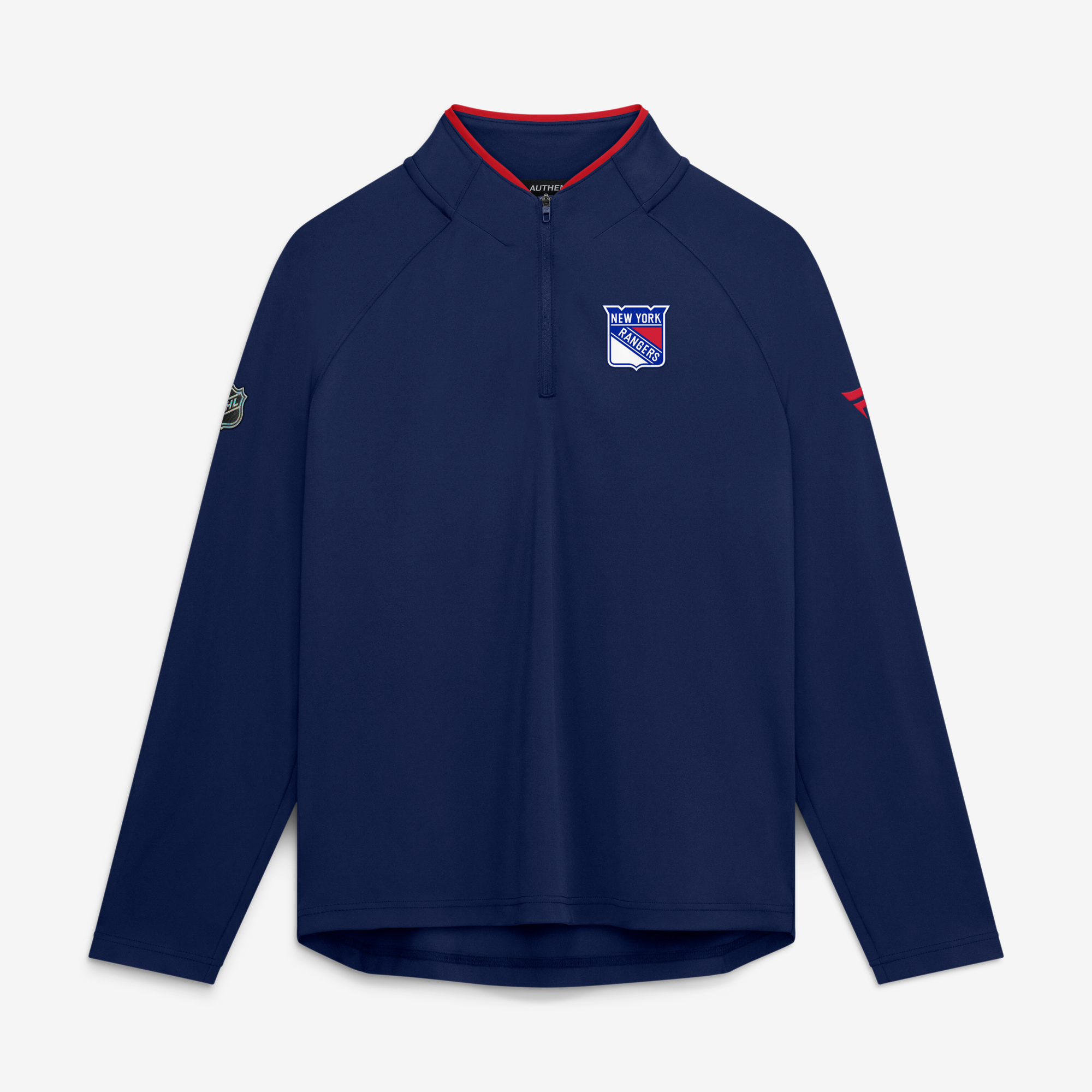 Women's Fanatics Navy New York Rangers Authentic Pro Rink Raglan Lightweight Quarter-Zip Pullover