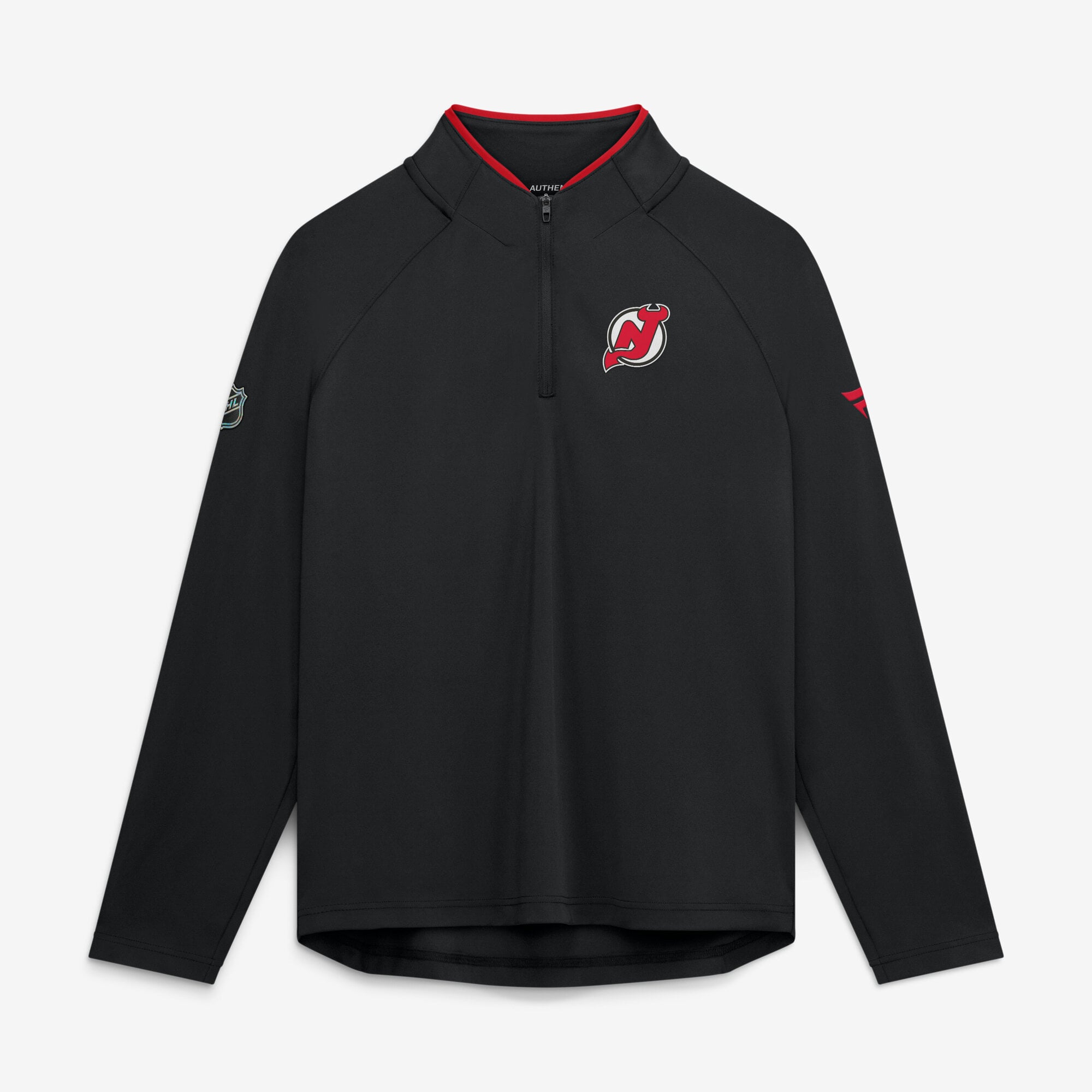Women's Fanatics Black New Jersey Devils Authentic Pro Rink Lightweight Quarter-Zip Pullover