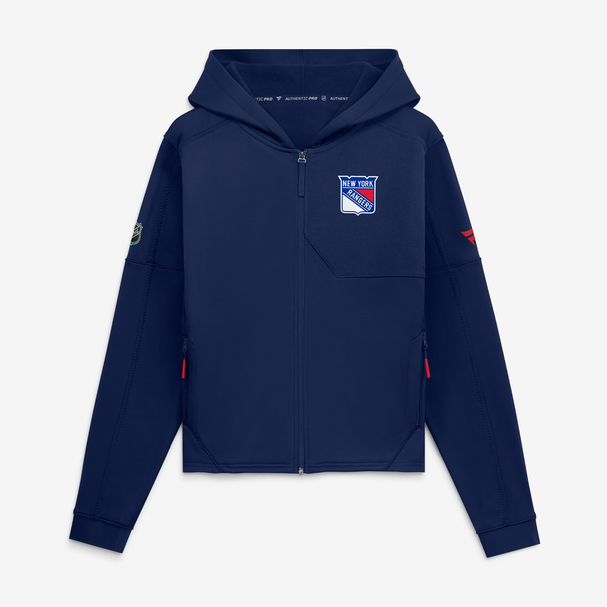 Women's Fanatics Navy New York Rangers Authentic Pro Rink Full-Zip Hoodie