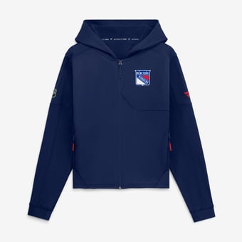 Women's Fanatics Navy New York Rangers Authentic Pro Rink Full-Zip Hoodie