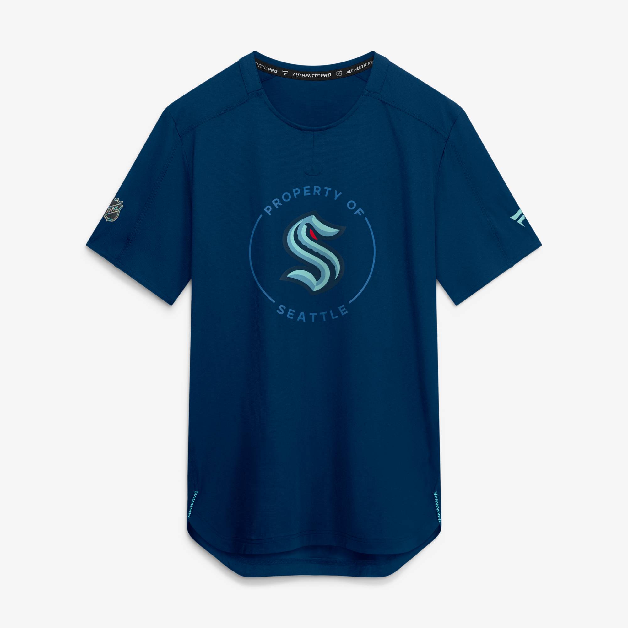 Men's Fanatics Deep Sea Blue Seattle Kraken Authentic Pro Train Performance T-Shirt