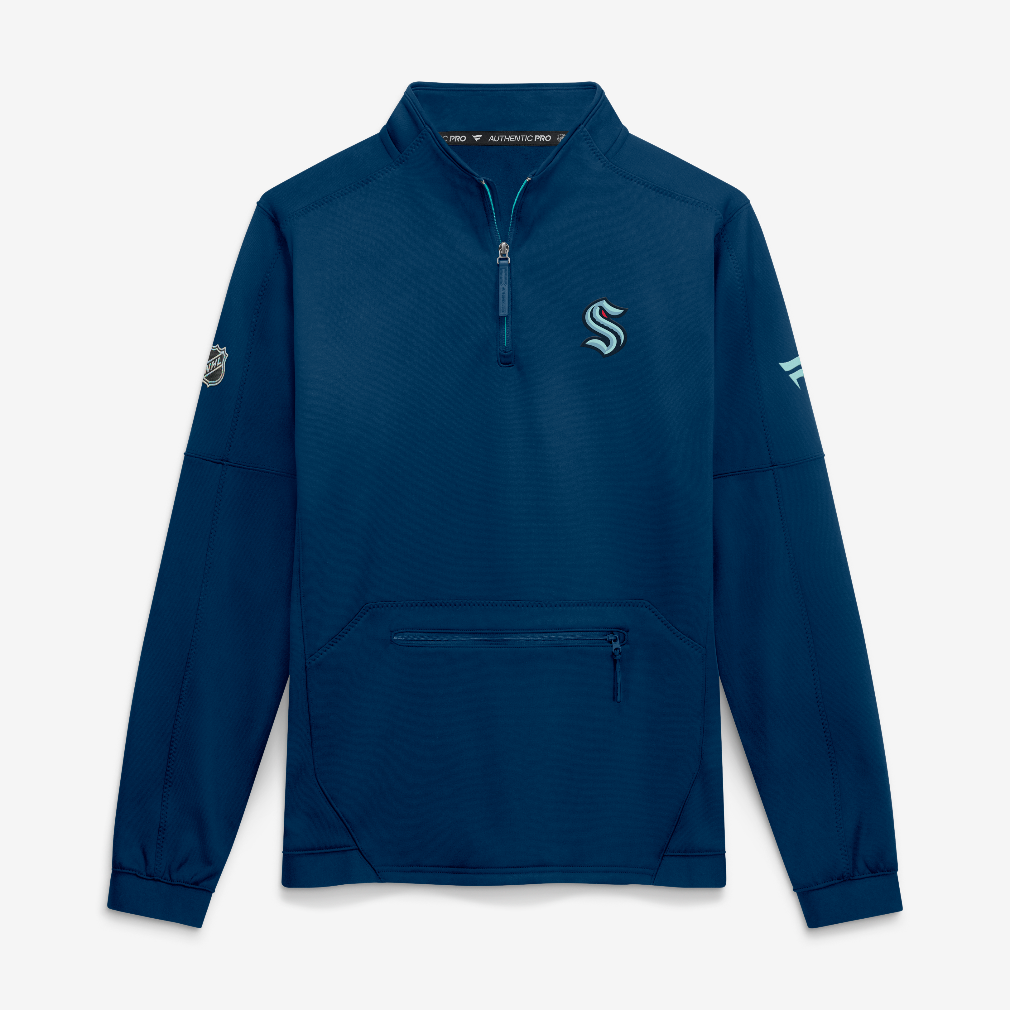 Men's Fanatics Deep Sea Blue Seattle Kraken Authentic Pro Rink Fleece Quarter-Zip Pullover