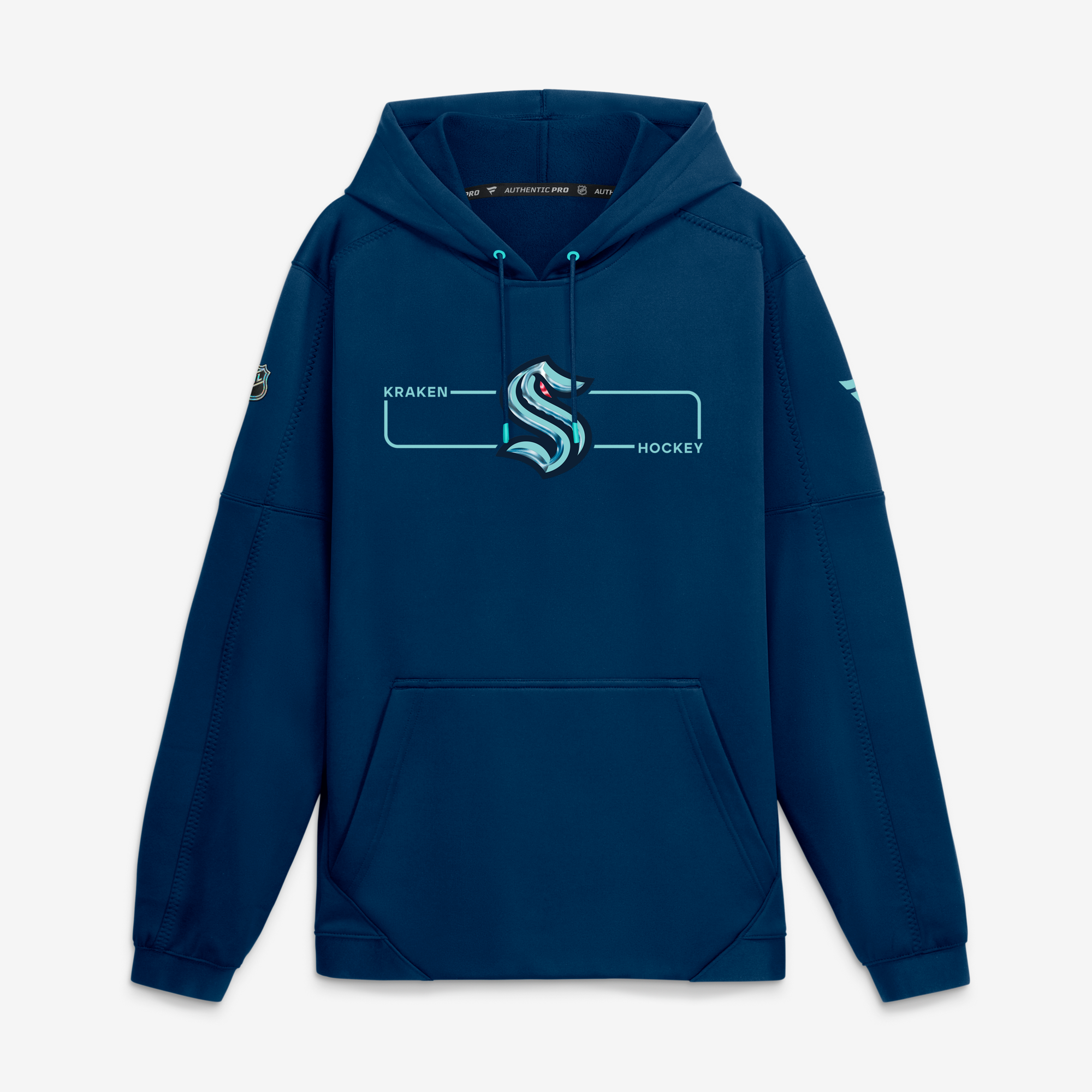 Men's Fanatics Deep Sea Blue Seattle Kraken Authentic Pro Rink Fleece Pullover Hoodie