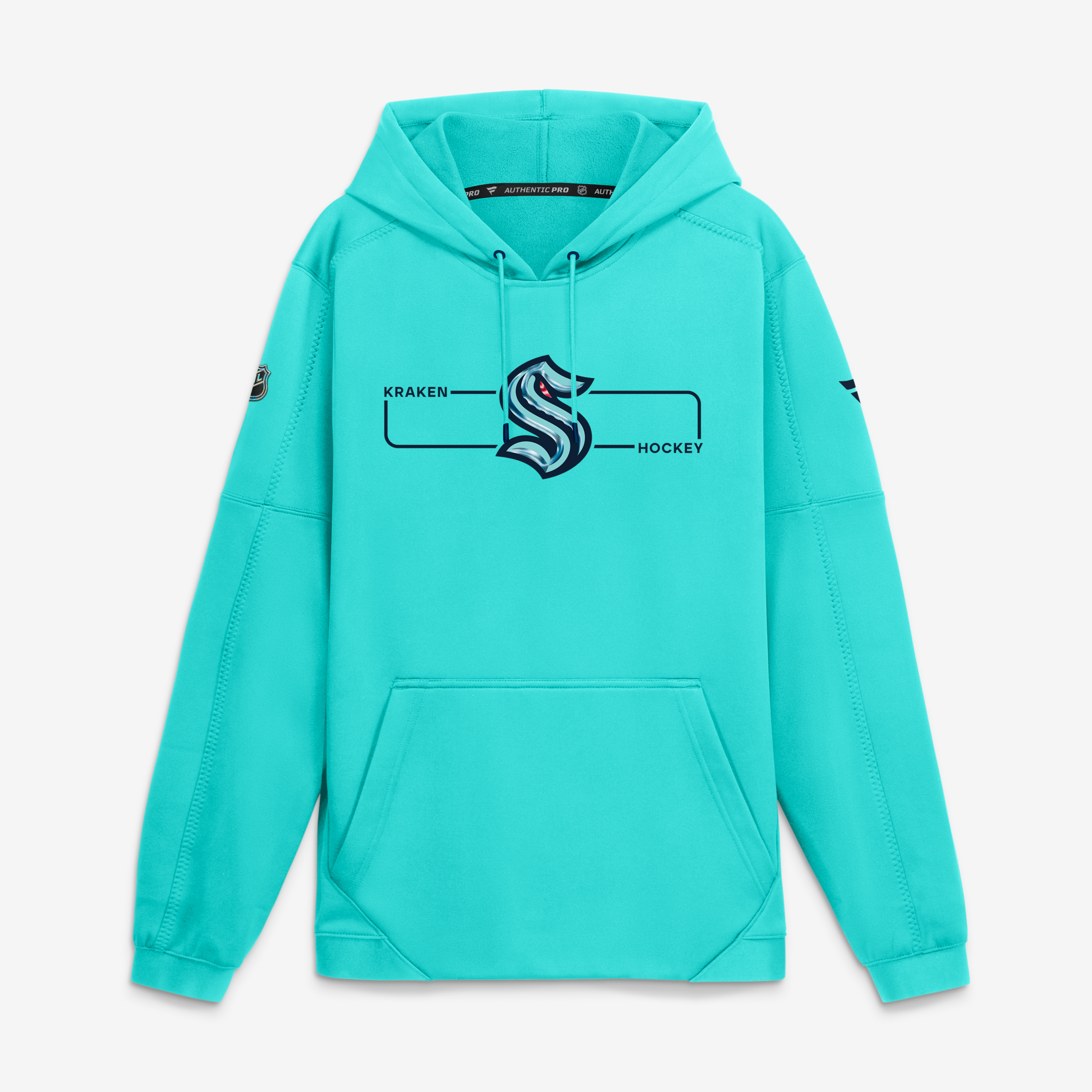 Men's Fanatics Light Blue Seattle Kraken Authentic Pro Rink Fleece Pullover Hoodie