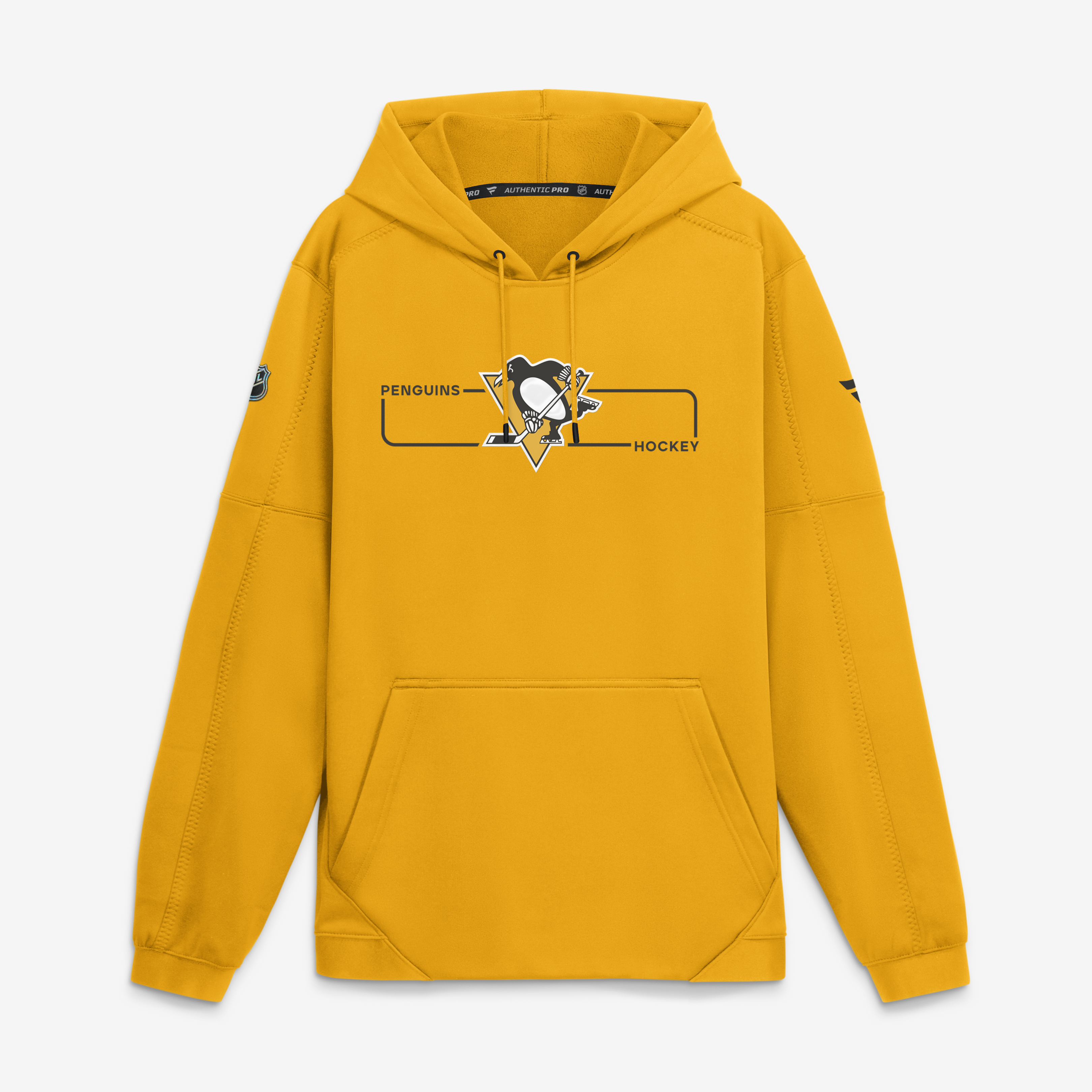 Men's Fanatics Gold Pittsburgh Penguins Authentic Pro Rink Fleece Pullover Hoodie