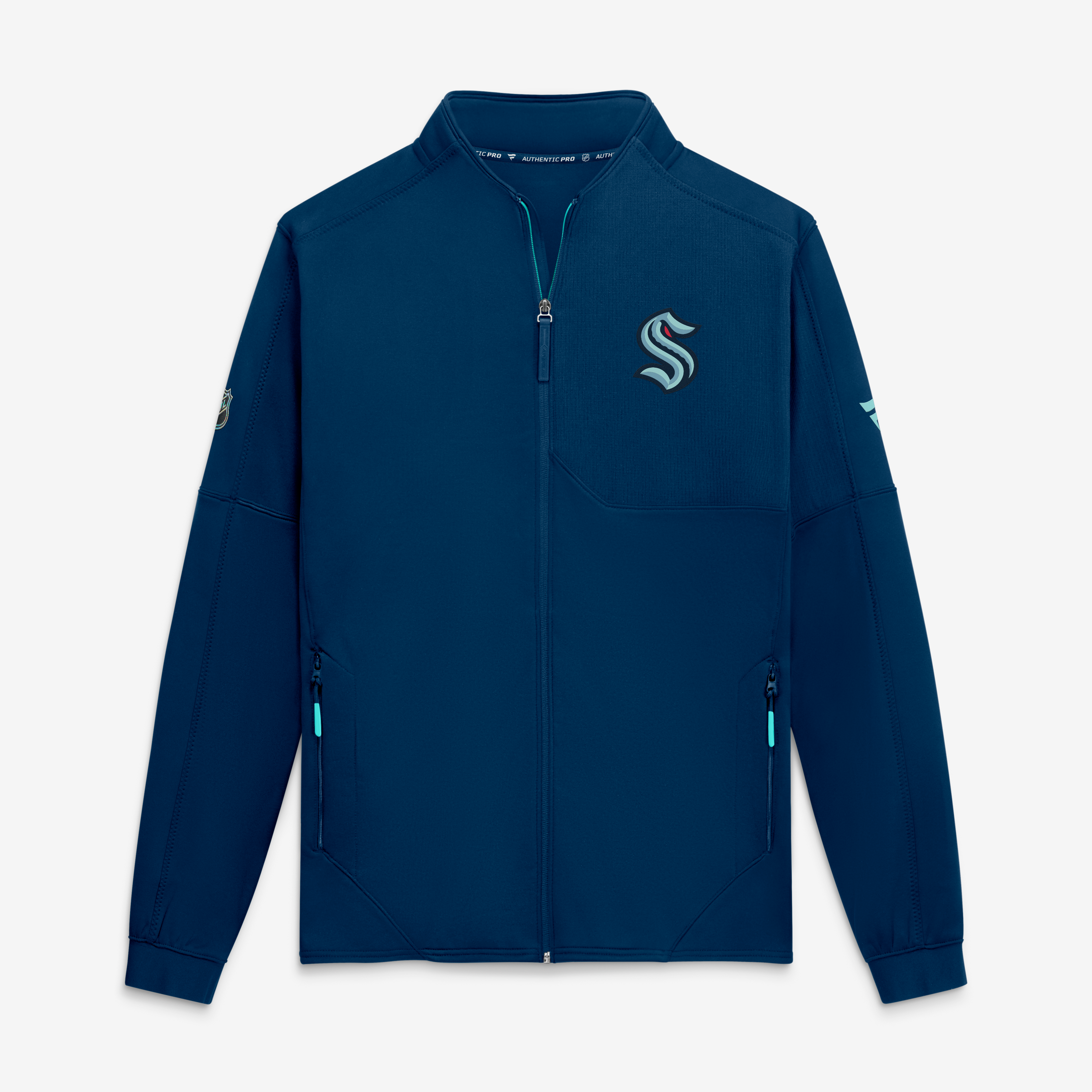 Men's Fanatics Deep Sea Blue Seattle Kraken Authentic Pro Rink Fleece Full-Zip Jacket