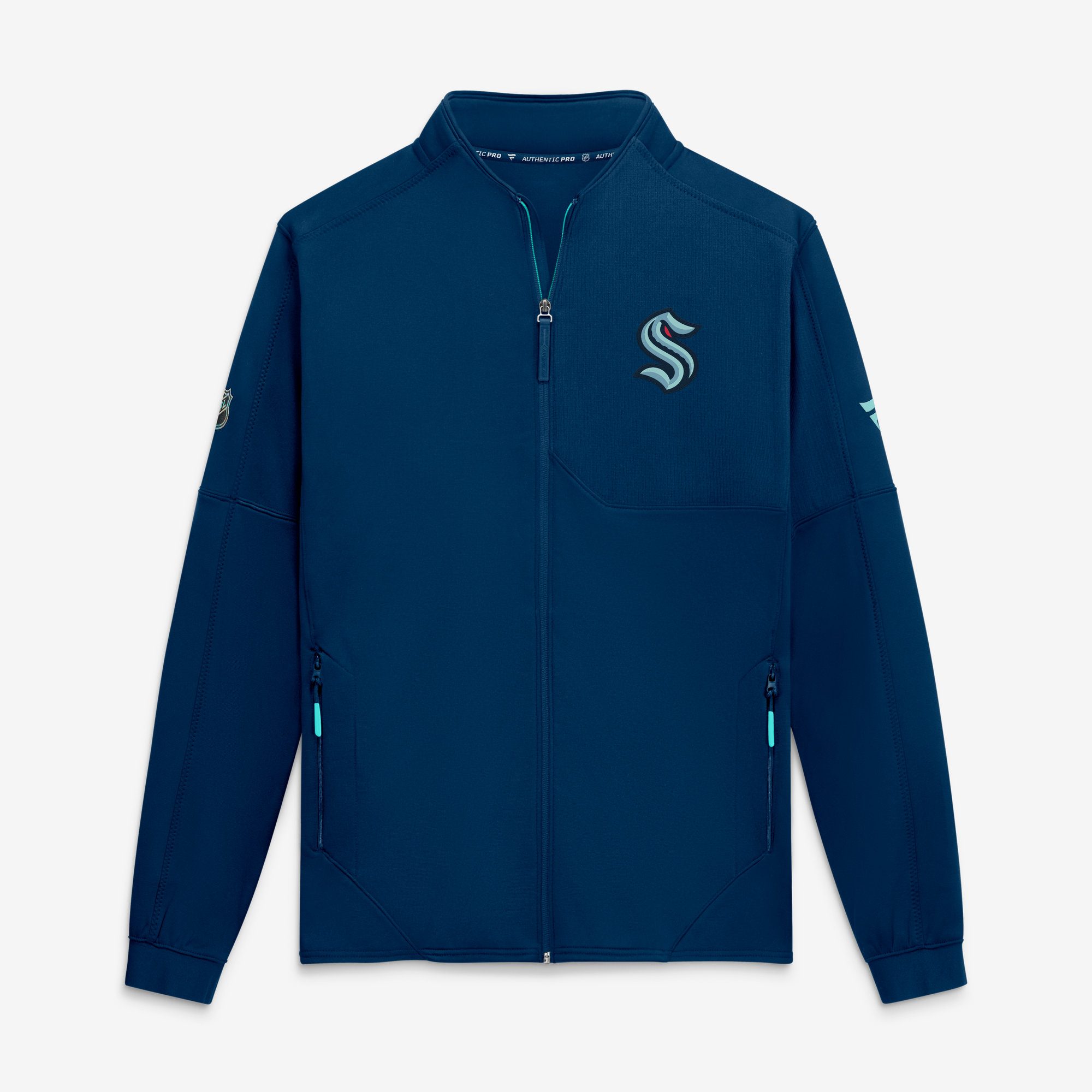 Men's Fanatics Deep Sea Blue Seattle Kraken Authentic Pro Rink Fleece Full-Zip Jacket