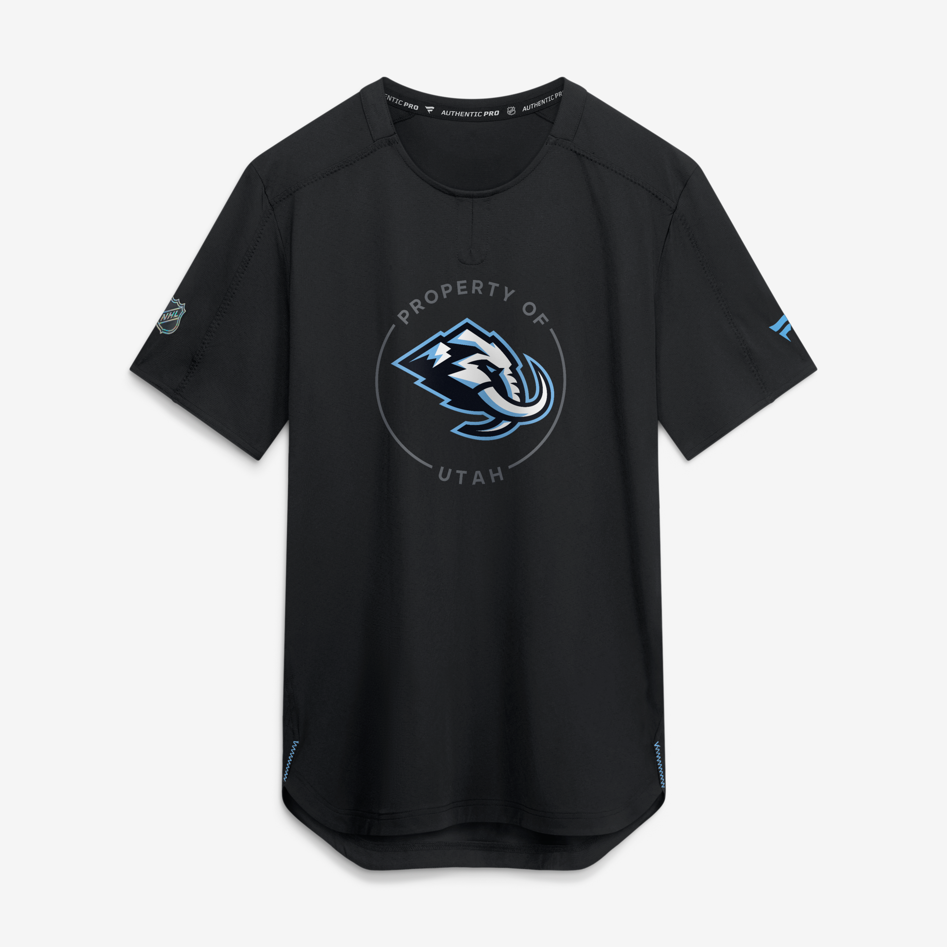 Men's Fanatics Black Utah Mammoth Authentic Pro Train Performance T-Shirt