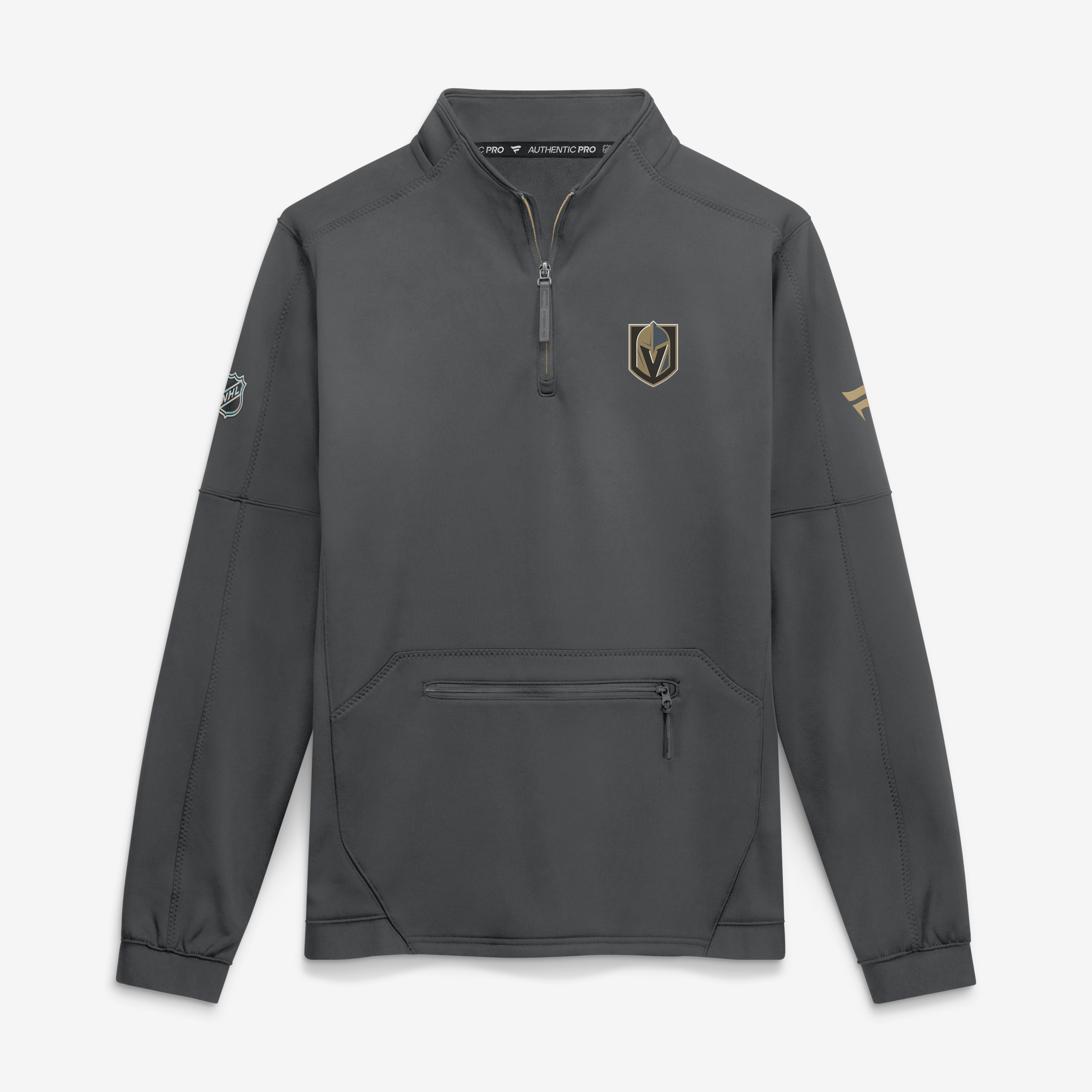 Men's Fanatics Charcoal Vegas Golden Knights Authentic Pro Rink Fleece Quarter-Zip Pullover