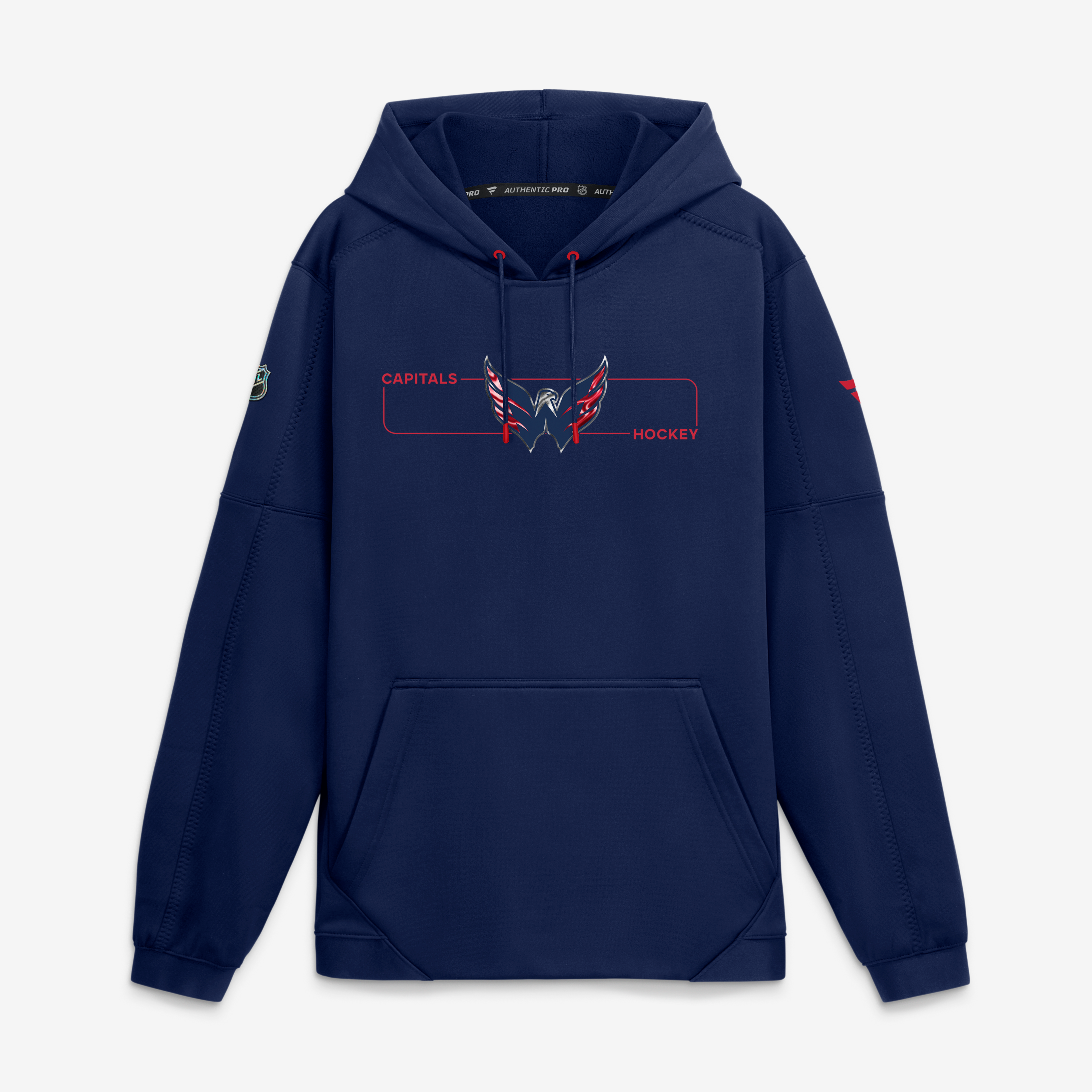 Men's Fanatics Navy Washington Capitals Authentic Pro Rink Fleece Pullover Hoodie
