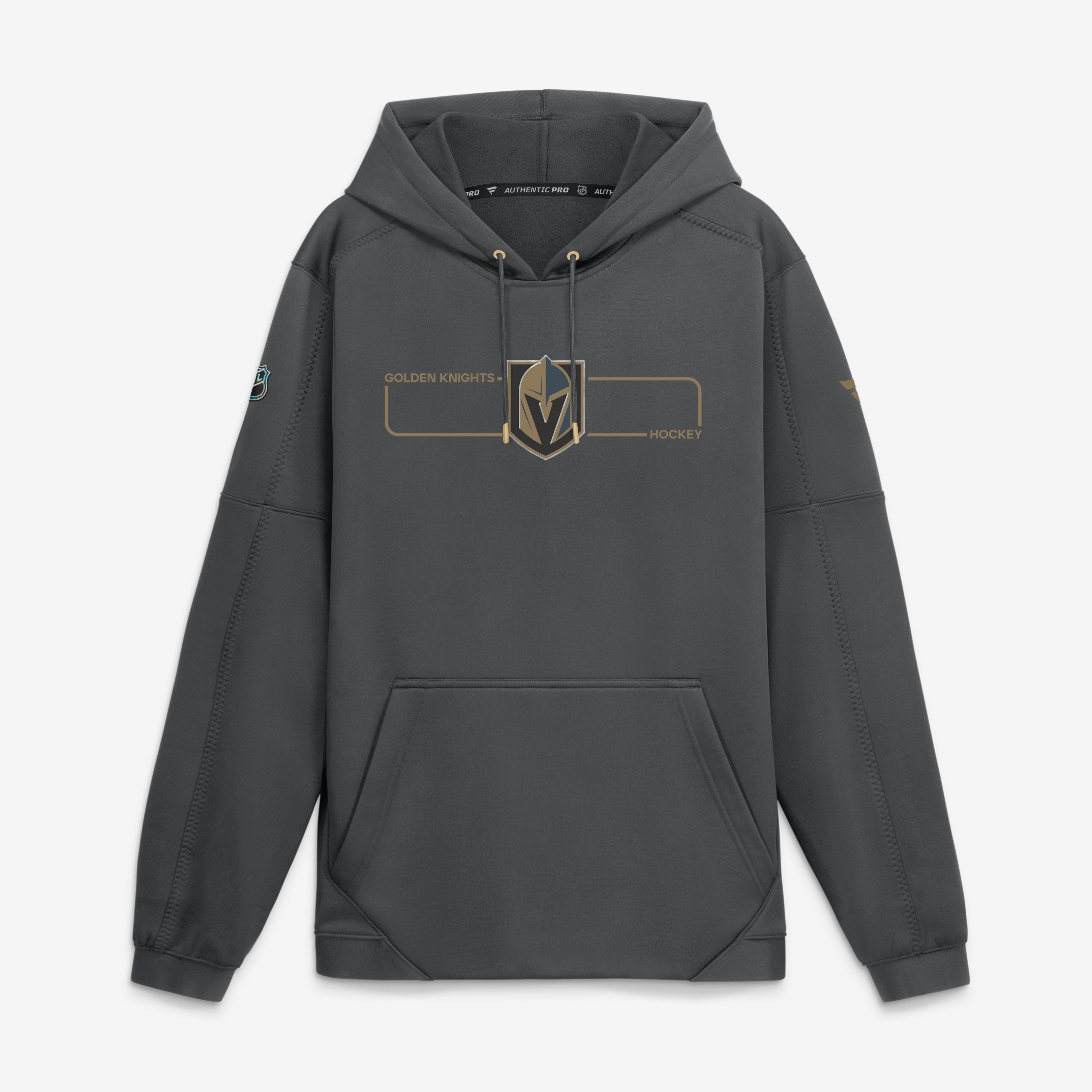 Men's Fanatics Charcoal Vegas Golden Knights Authentic Pro Rink Fleece Pullover Hoodie