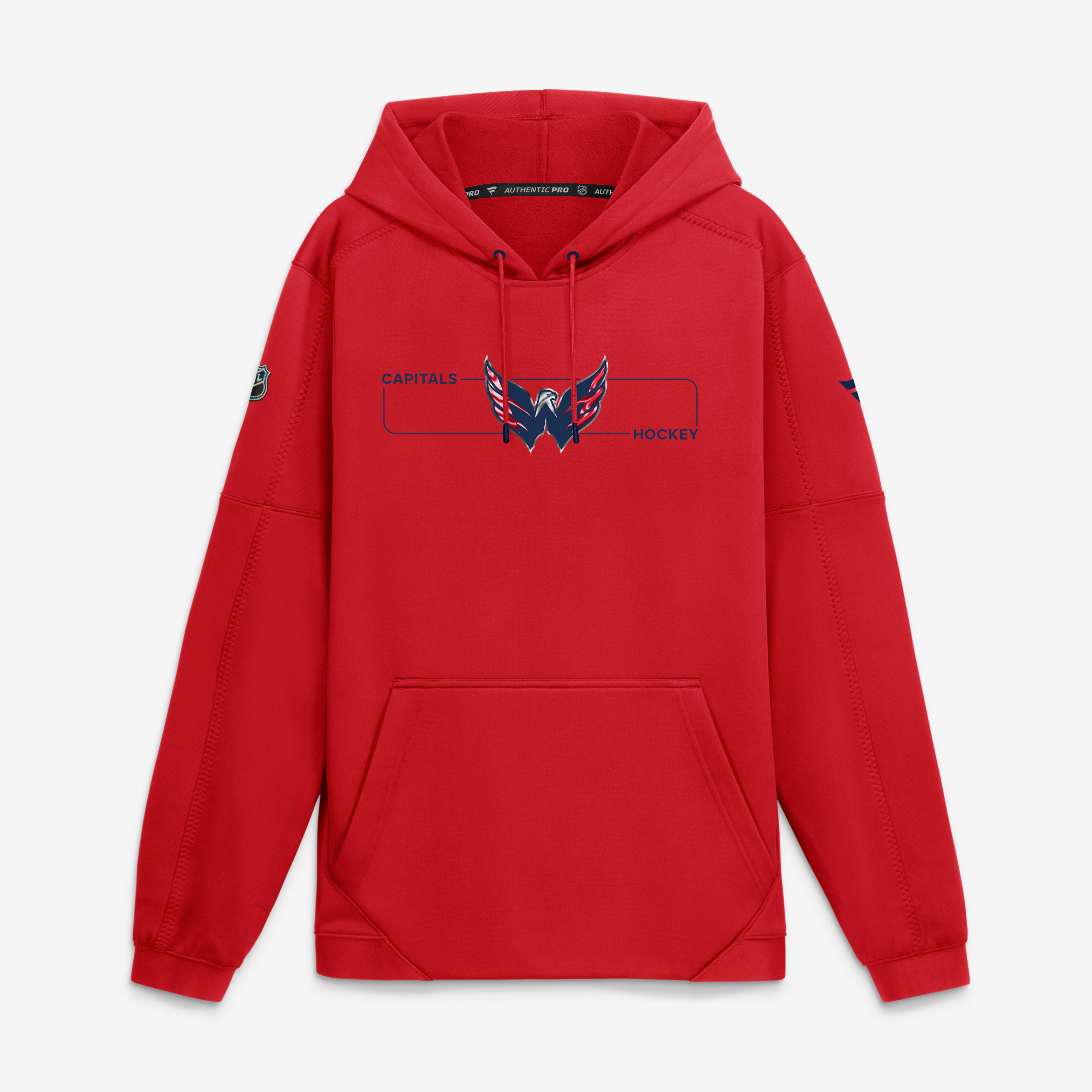 Men's Fanatics Red Washington Capitals Authentic Pro Rink Fleece Pullover Hoodie