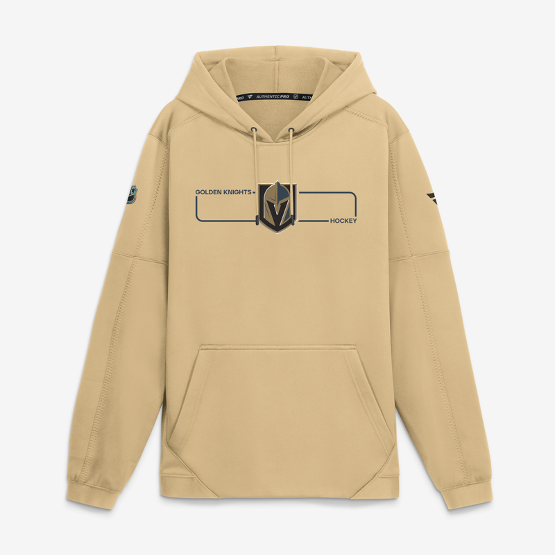 Men's Fanatics Gold Vegas Golden Knights Authentic Pro Rink Fleece Pullover Hoodie