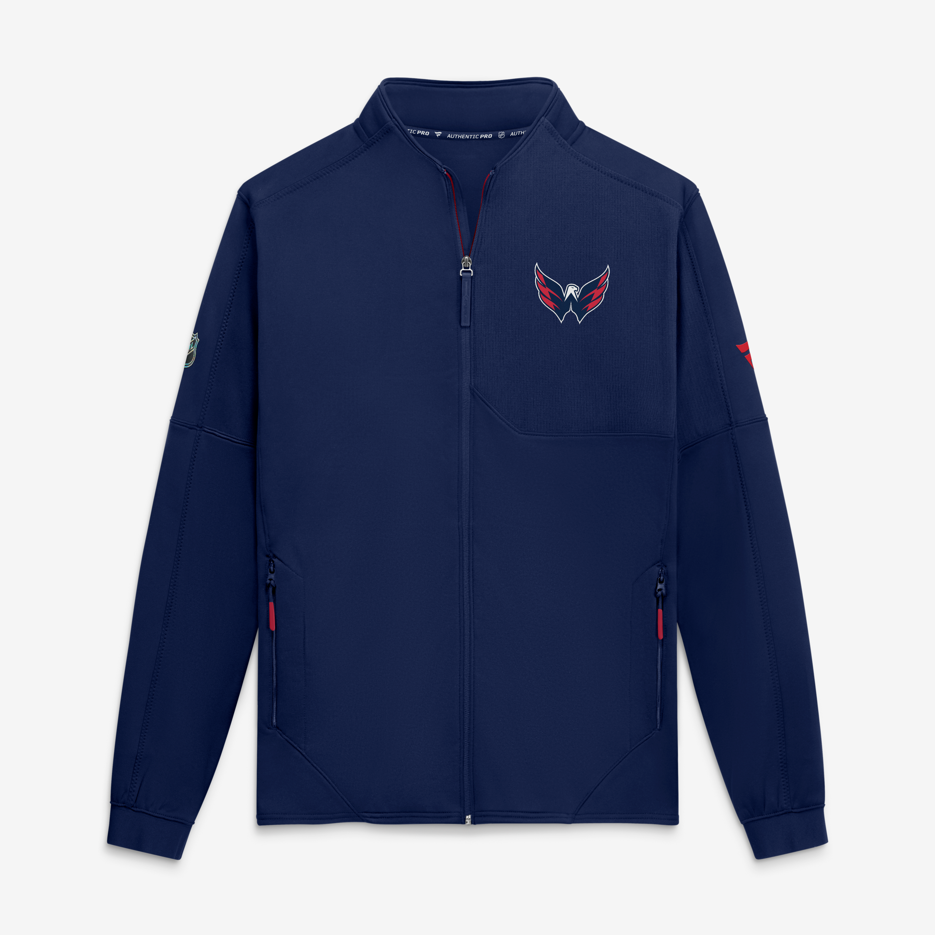 Men's Fanatics Navy Washington Capitals Authentic Pro Rink Fleece Full-Zip Jacket