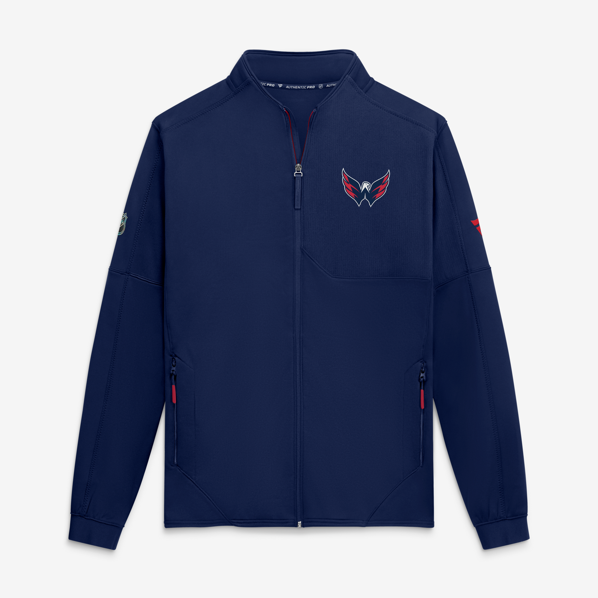 Men's Fanatics Navy Washington Capitals Authentic Pro Rink Fleece Full-Zip Jacket