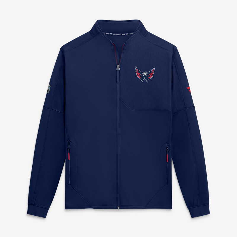 Men's Fanatics Navy Washington Capitals Authentic Pro Rink Fleece Full-Zip Jacket