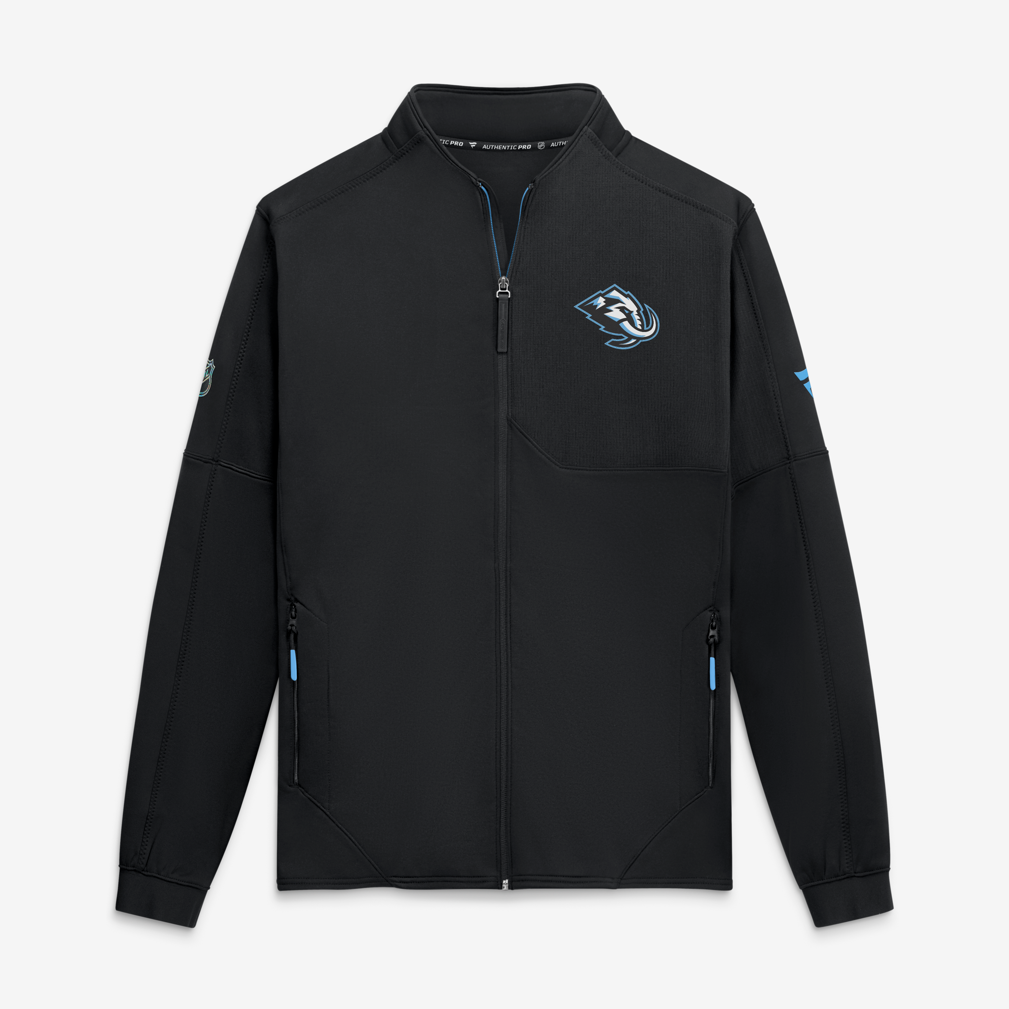 Men's Fanatics Black Utah Mammoth Authentic Pro Rink Fleece Full-Zip Jacket