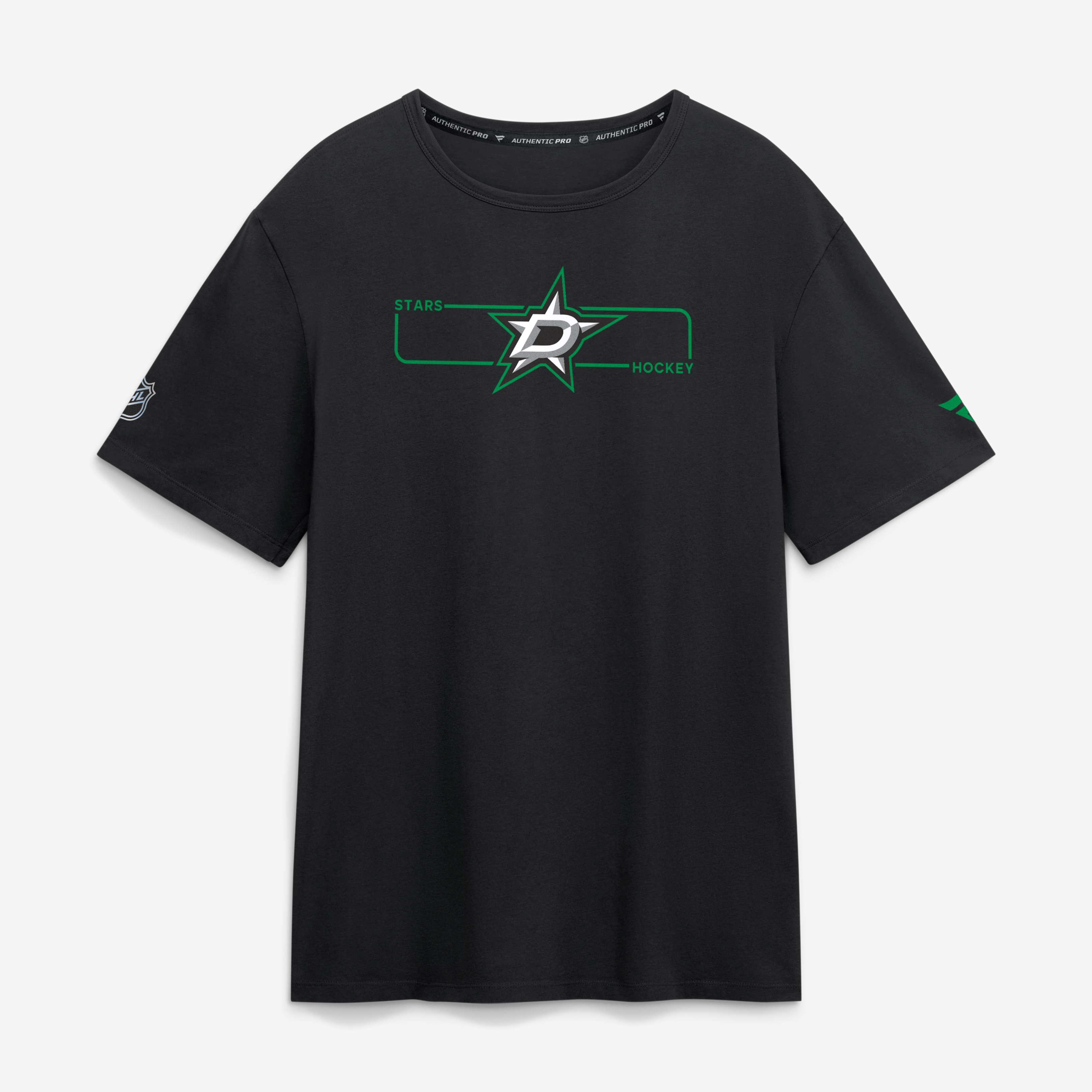 Men's Fanatics Black Dallas Stars Authentic Pro Primary Logo T-Shirt