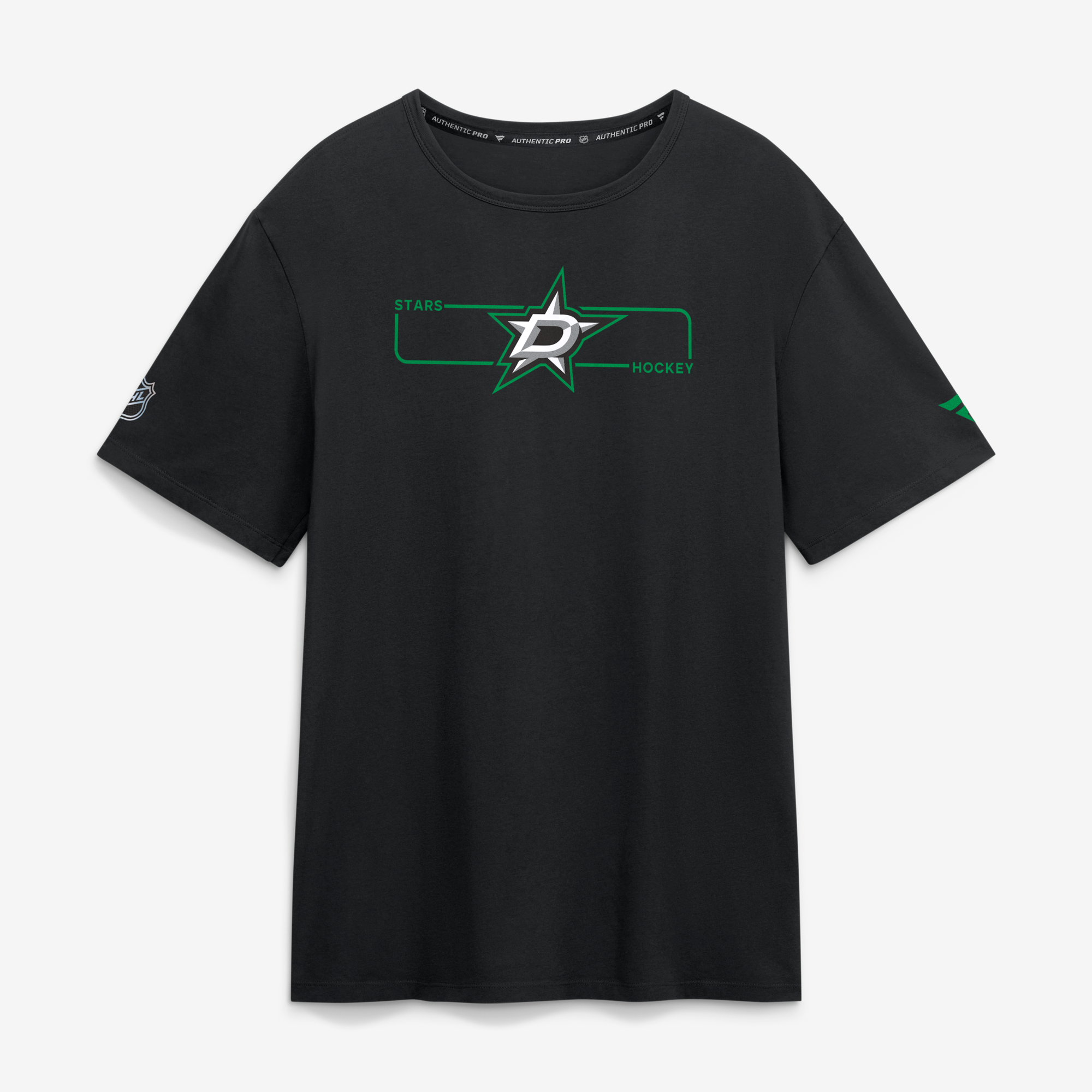 Men's Fanatics Black Dallas Stars Authentic Pro Primary Logo T-Shirt