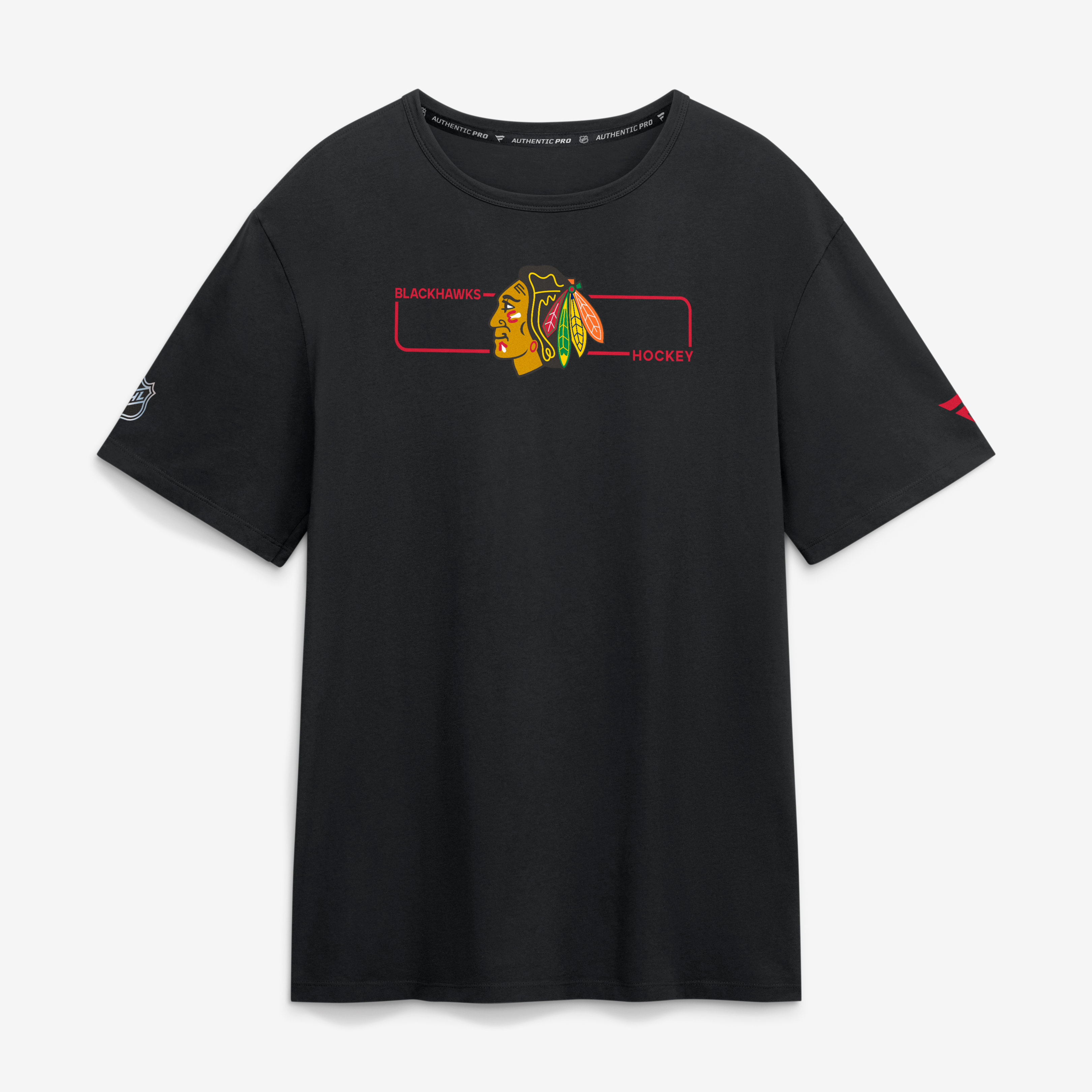 Men's Fanatics Black Chicago Blackhawks Authentic Pro Primary Logo T-Shirt