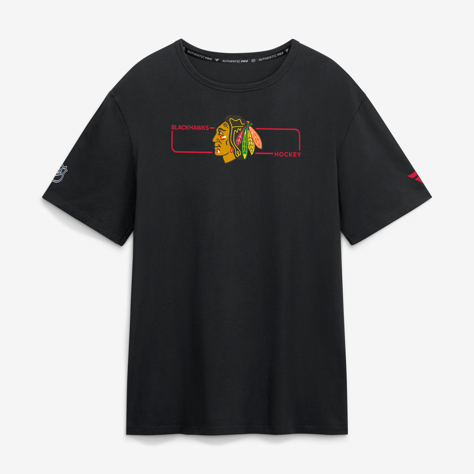 Men's Fanatics Black Chicago Blackhawks Authentic Pro Primary Logo T-Shirt