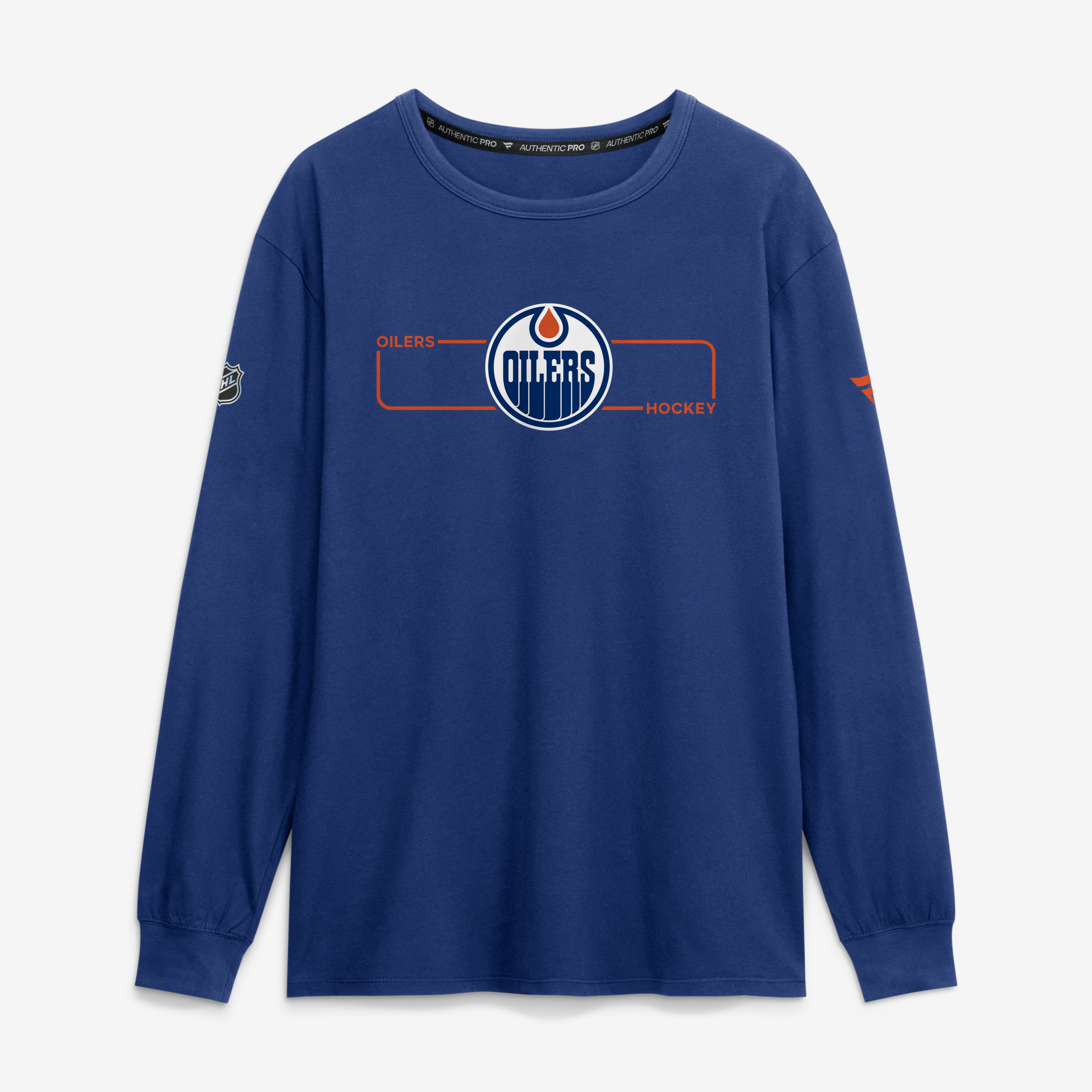 Men's Fanatics Royal Edmonton Oilers Authentic Pro Primary Logo Long Sleeve T-Shirt
