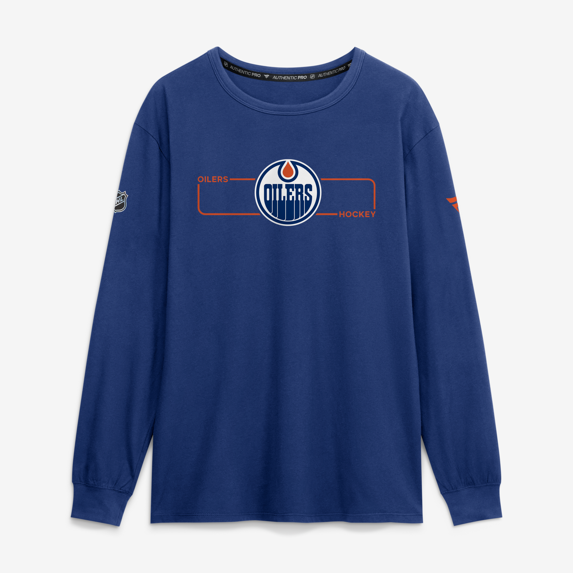 Men's Fanatics Royal Edmonton Oilers Authentic Pro Primary Logo Long Sleeve T-Shirt