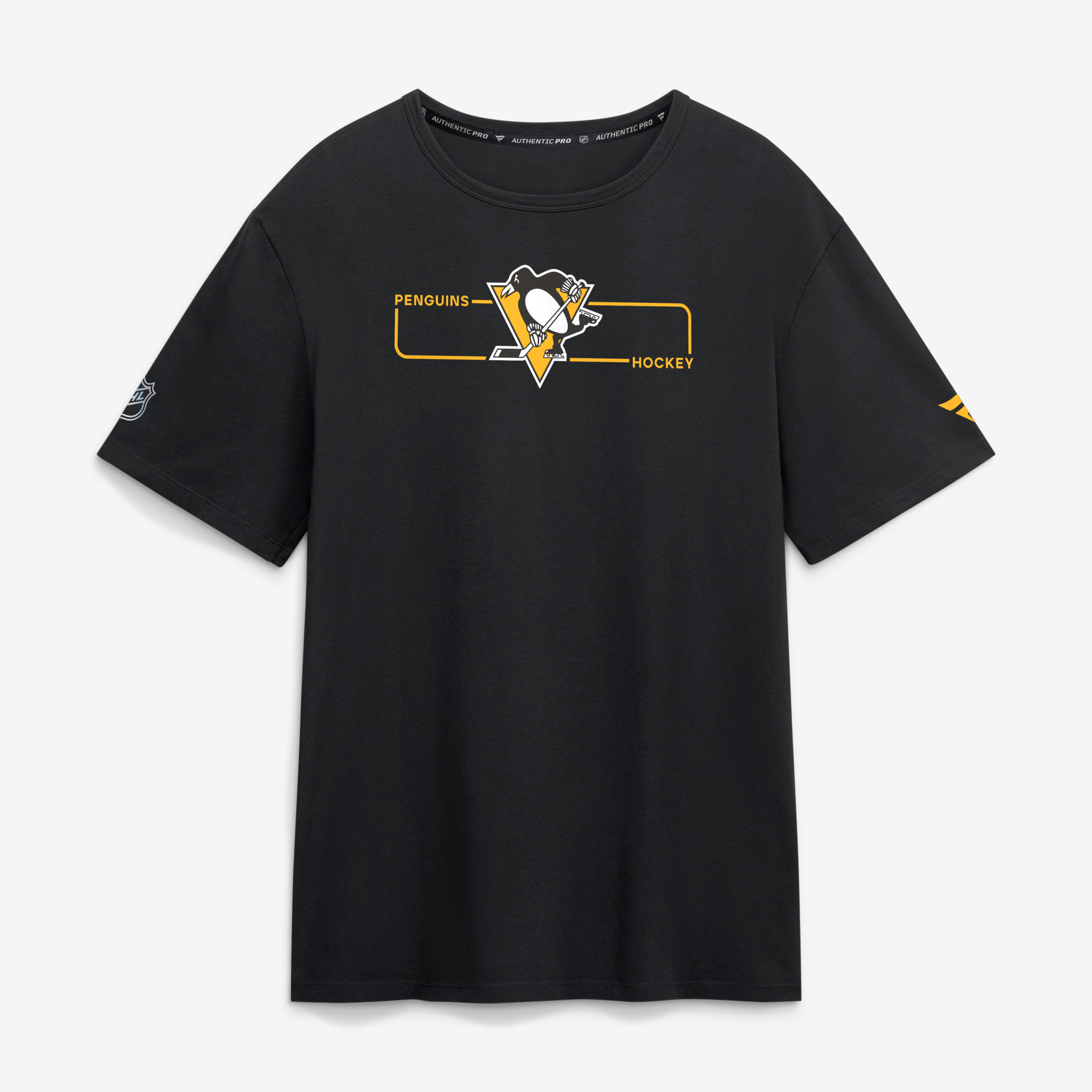 Men's Fanatics Black Pittsburgh Penguins Authentic Pro Primary Logo T-Shirt