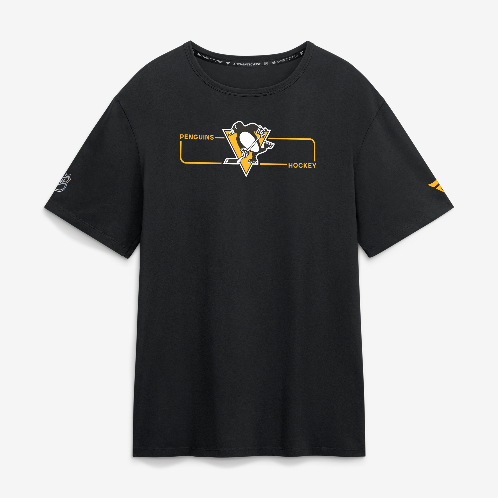 Men's Fanatics Black Pittsburgh Penguins Authentic Pro Primary Logo T-Shirt