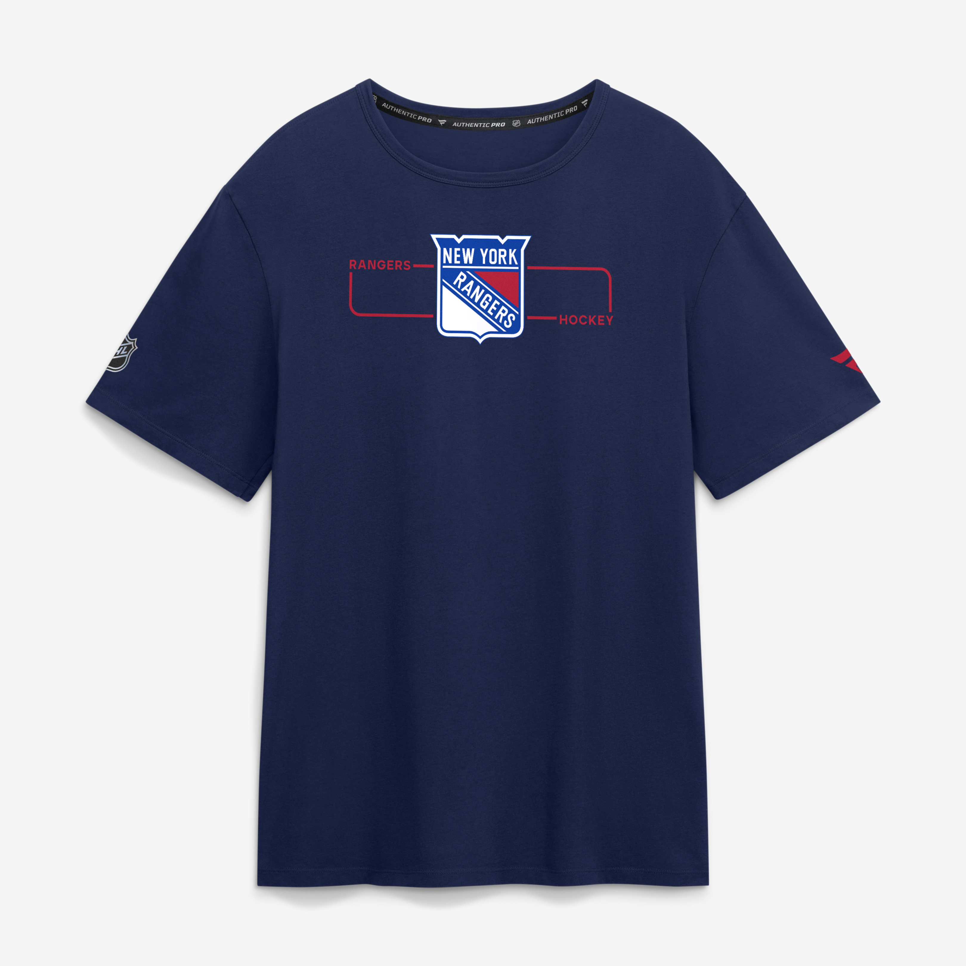 Men's Fanatics Navy New York Rangers Authentic Pro Primary Logo T-Shirt
