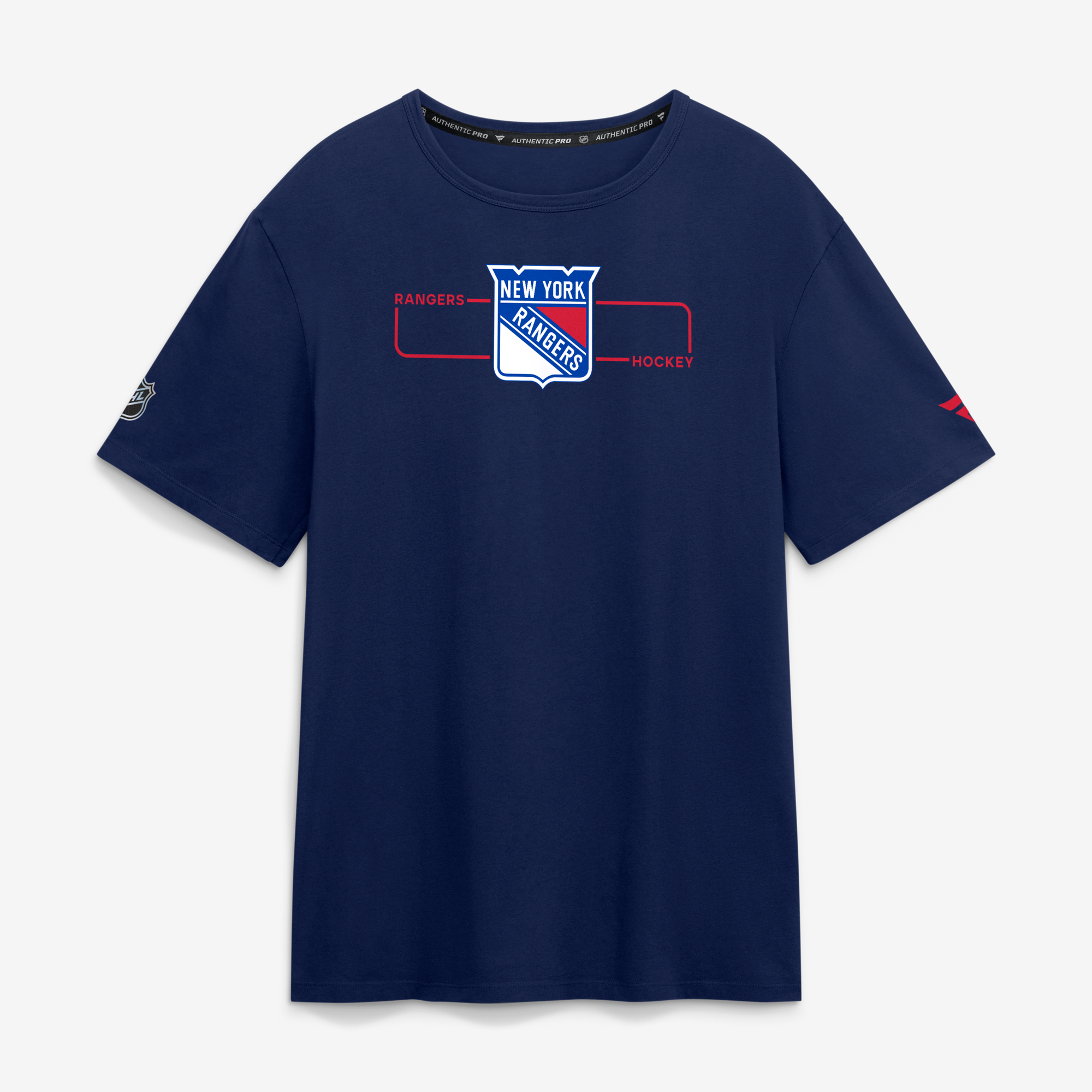 Men's Fanatics Navy New York Rangers Authentic Pro Primary Logo T-Shirt